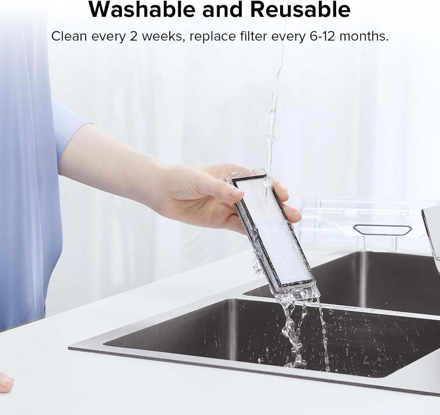 image:imageRoborock 2 Pack Washable Filter for Qrevo MasterQrevo SlimSaros Z70 Qrevo Curv 2 Flow HighEfficiency Replacement Filters Compatible with These Models Only