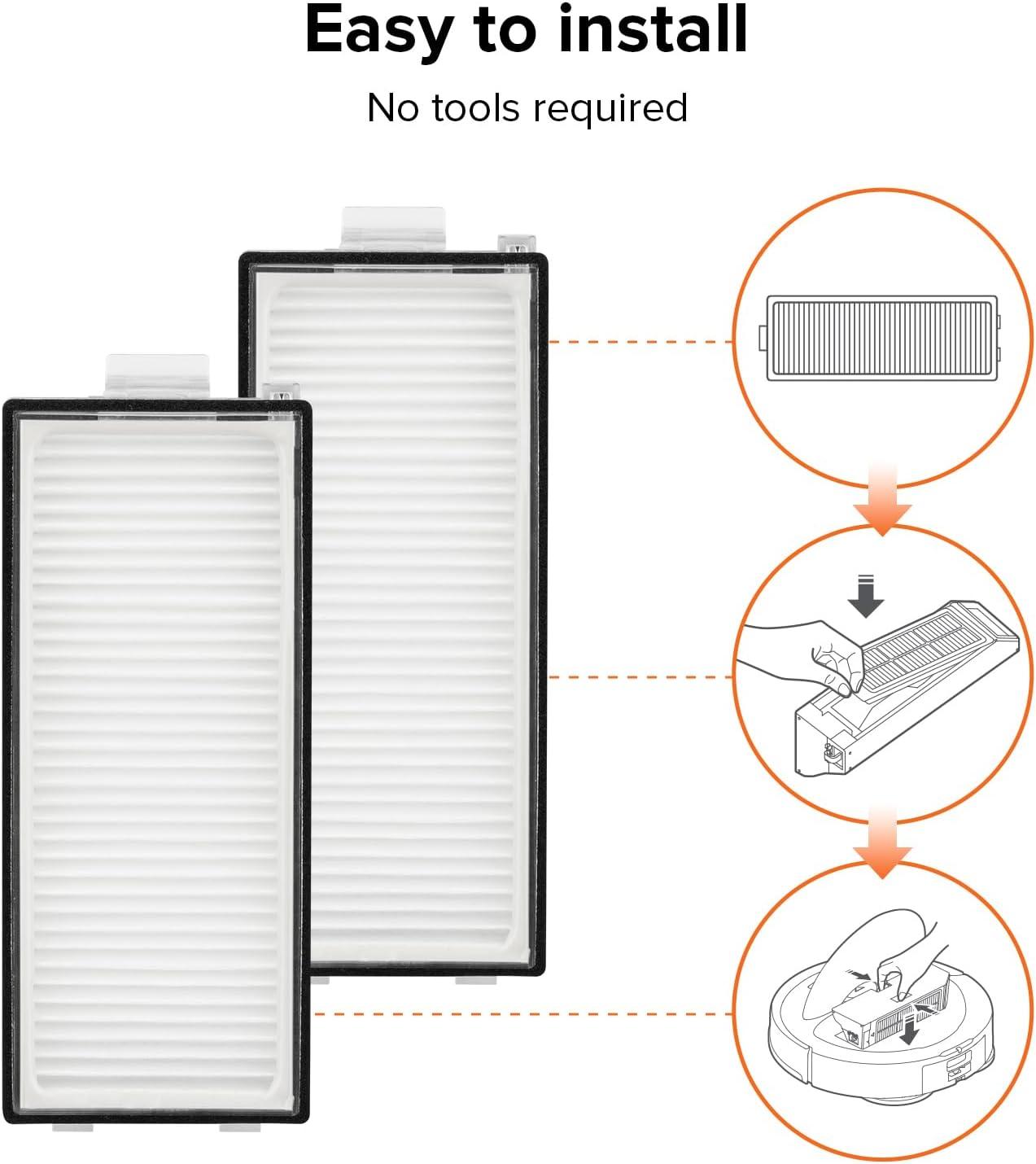 image:imageRoborock 2 Pack Washable Filter for Qrevo MasterQrevo SlimSaros Z70 Qrevo Curv 2 Flow HighEfficiency Replacement Filters Compatible with These Models Only