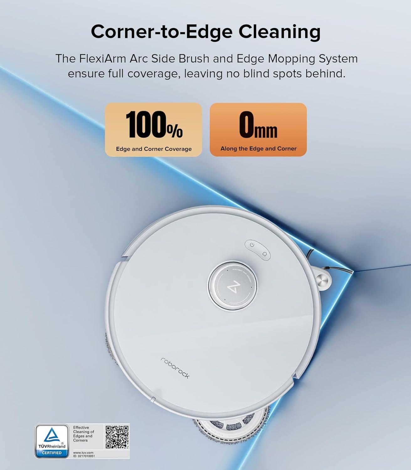 image:imageRoborock Qrevo Edge S5A Robot Vacuum and Mop 18500Pa ZeroTangling DuoDivide Main Brush FlexiArm Side Brush Hot Water Mop Washing amp SelfCleaning Warm Air Drying SelfEmptying WhiteQrevo Edge White