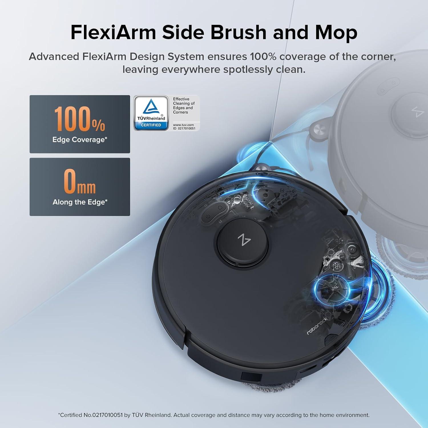 image:imageRoborock Qrevo Edge S5A Robot Vacuum and Mop 18500Pa ZeroTangling DuoDivide Main Brush FlexiArm Side Brush Hot Water Mop Washing amp SelfCleaning Warm Air Drying SelfEmptying WhiteQrevoEdgeS5A Black
