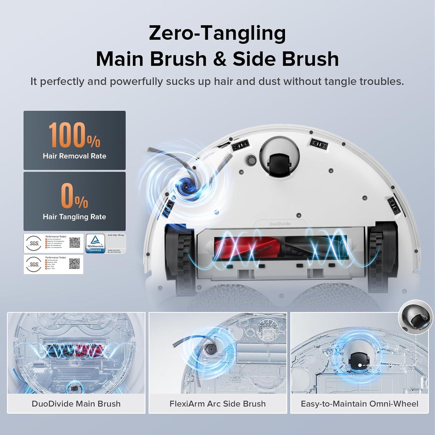 image:imageRoborock Qrevo Edge S5A Robot Vacuum and Mop 18500Pa ZeroTangling DuoDivide Main Brush FlexiArm Side Brush Hot Water Mop Washing amp SelfCleaning Warm Air Drying SelfEmptying WhiteQrevoEdgeS5A White