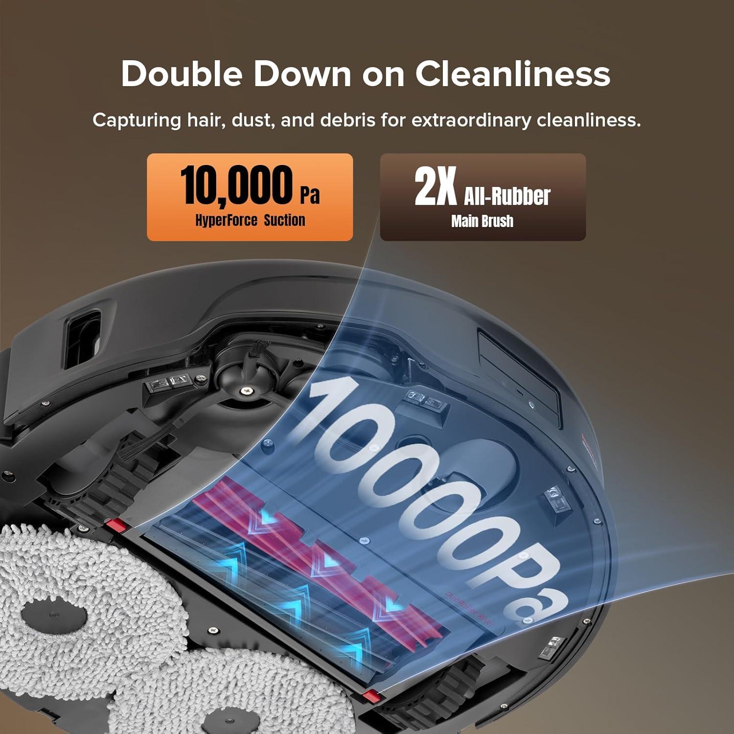 image:imageRoborock Qrevo Edge S5A Robot Vacuum and Mop 18500Pa ZeroTangling DuoDivide Main Brush FlexiArm Side Brush Hot Water Mop Washing amp SelfCleaning Warm Air Drying SelfEmptying WhiteQrevoMaster Black