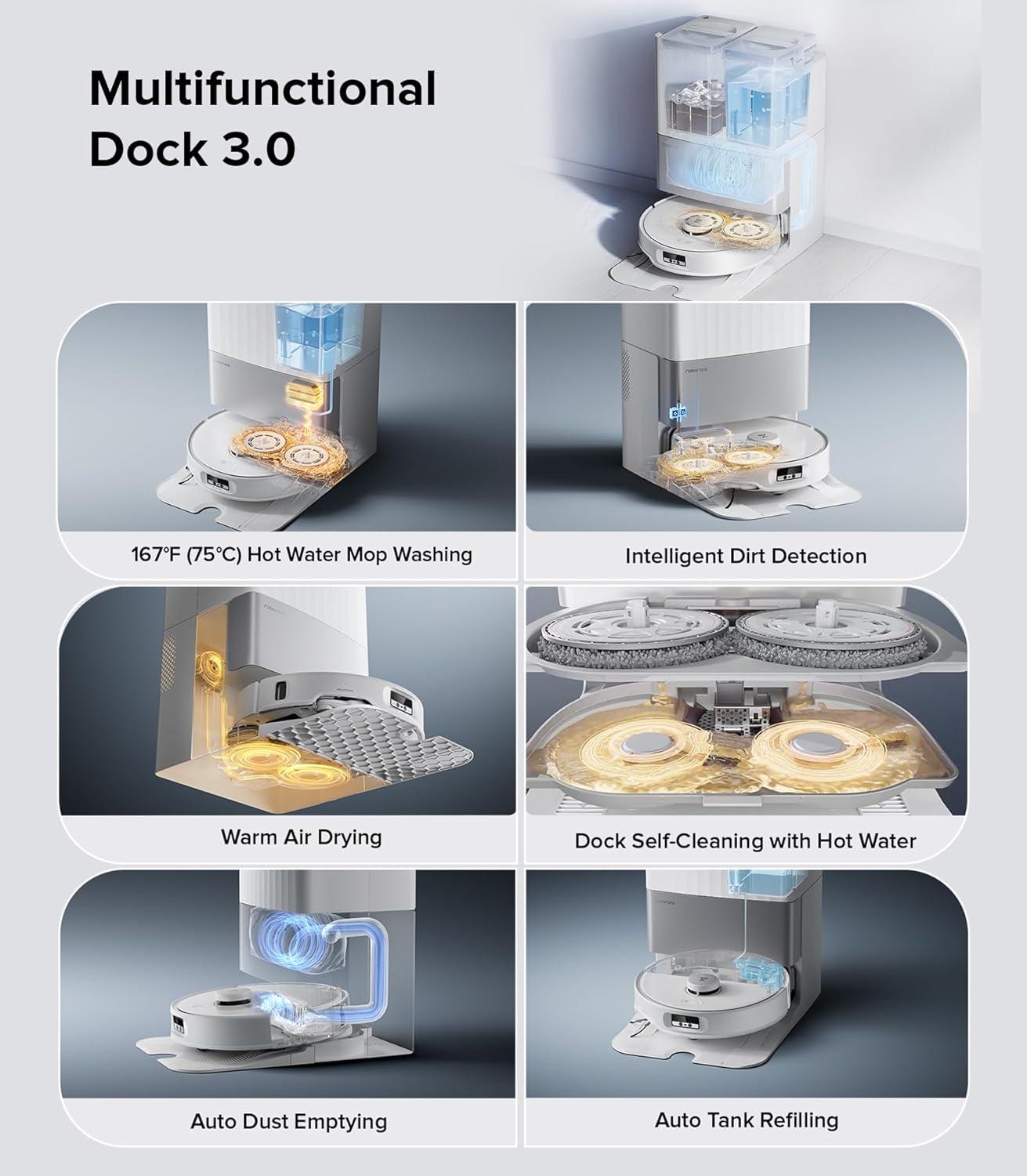 image:imageRoborock Qrevo Edge S5A Robot Vacuum and Mop 18500Pa ZeroTangling DuoDivide Main Brush FlexiArm Side Brush Hot Water Mop Washing amp SelfCleaning Warm Air Drying SelfEmptying WhiteQrevo Edge White