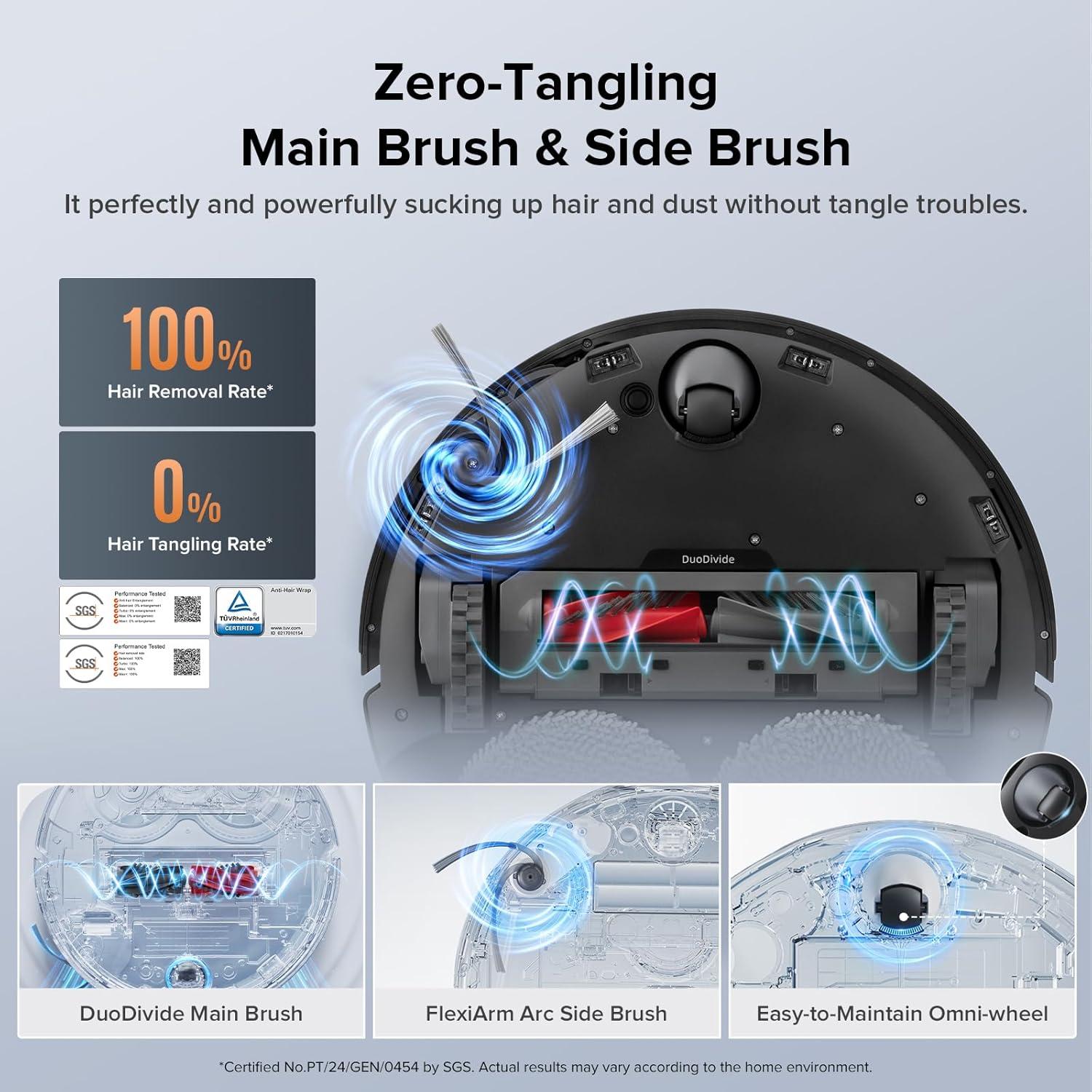 image:imageRoborock Qrevo Edge S5A Robot Vacuum and Mop 18500Pa ZeroTangling DuoDivide Main Brush FlexiArm Side Brush Hot Water Mop Washing amp SelfCleaning Warm Air Drying SelfEmptying WhiteQrevoEdgeS5A Black