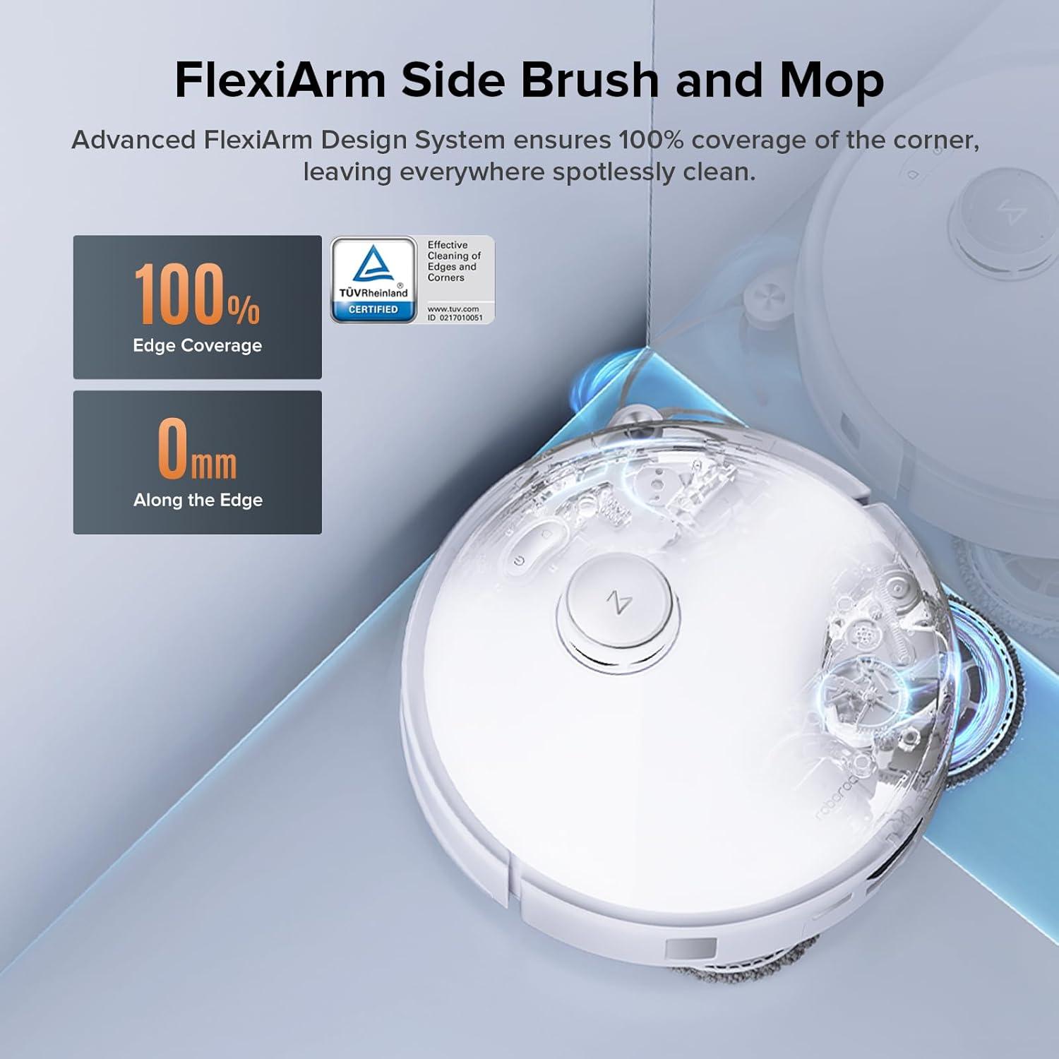 image:imageRoborock Qrevo Edge S5A Robot Vacuum and Mop 18500Pa ZeroTangling DuoDivide Main Brush FlexiArm Side Brush Hot Water Mop Washing amp SelfCleaning Warm Air Drying SelfEmptying WhiteQrevoEdgeS5A White