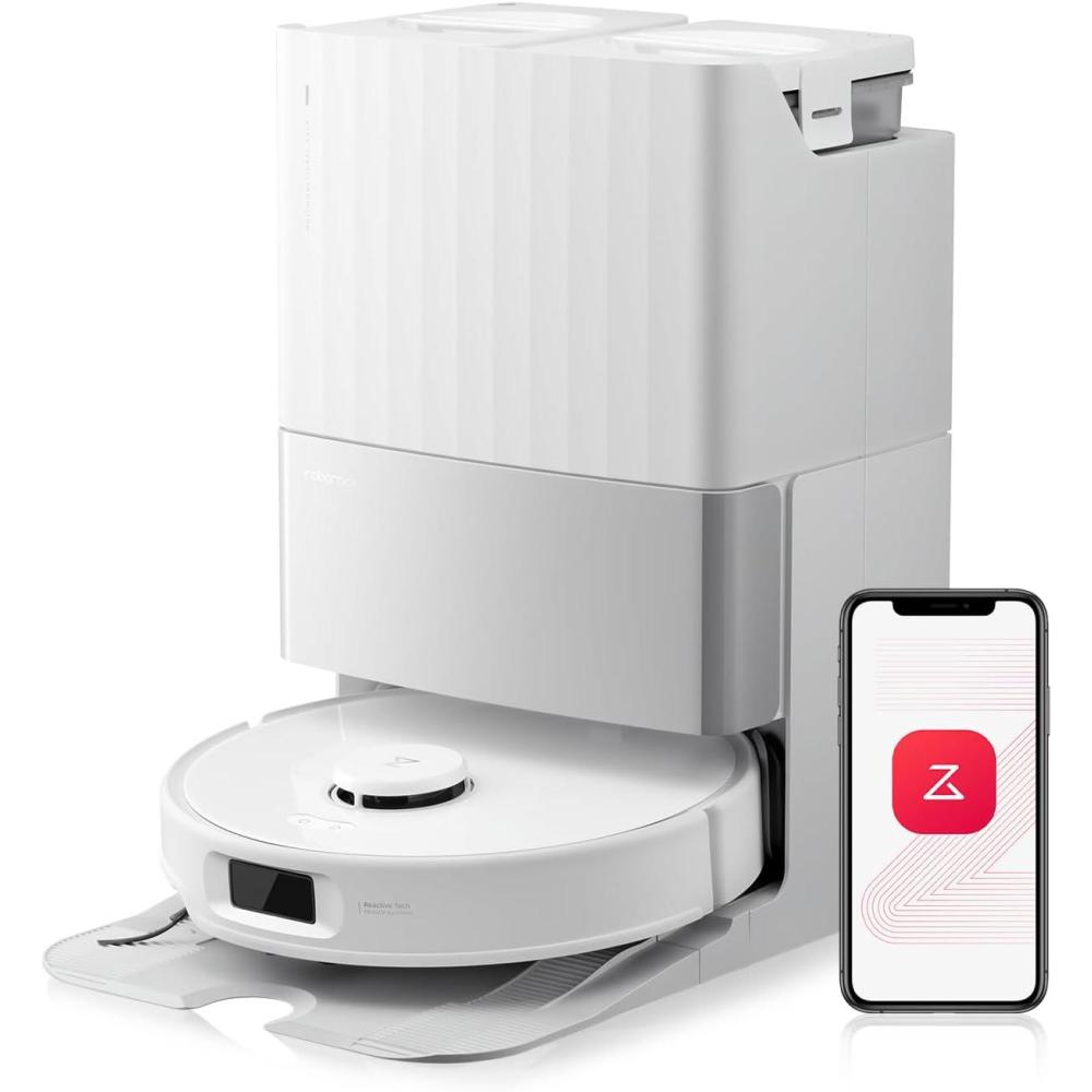 image:imageRoborock Qrevo Edge S5A Robot Vacuum and Mop 18500Pa ZeroTangling DuoDivide Main Brush FlexiArm Side Brush Hot Water Mop Washing amp SelfCleaning Warm Air Drying SelfEmptying WhiteQrevoEdgeS5A White