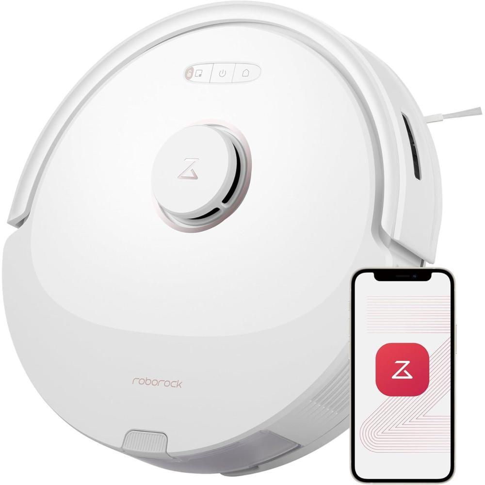 image:imageroborock Q8 Max Robot Vacuum and Mop Cleaner DuoRoller Brush 5500Pa Strong Suction Lidar Navigation Obstacle Avoidance MultiLevel Mapping Perfect for Pet HairQ8 Max White