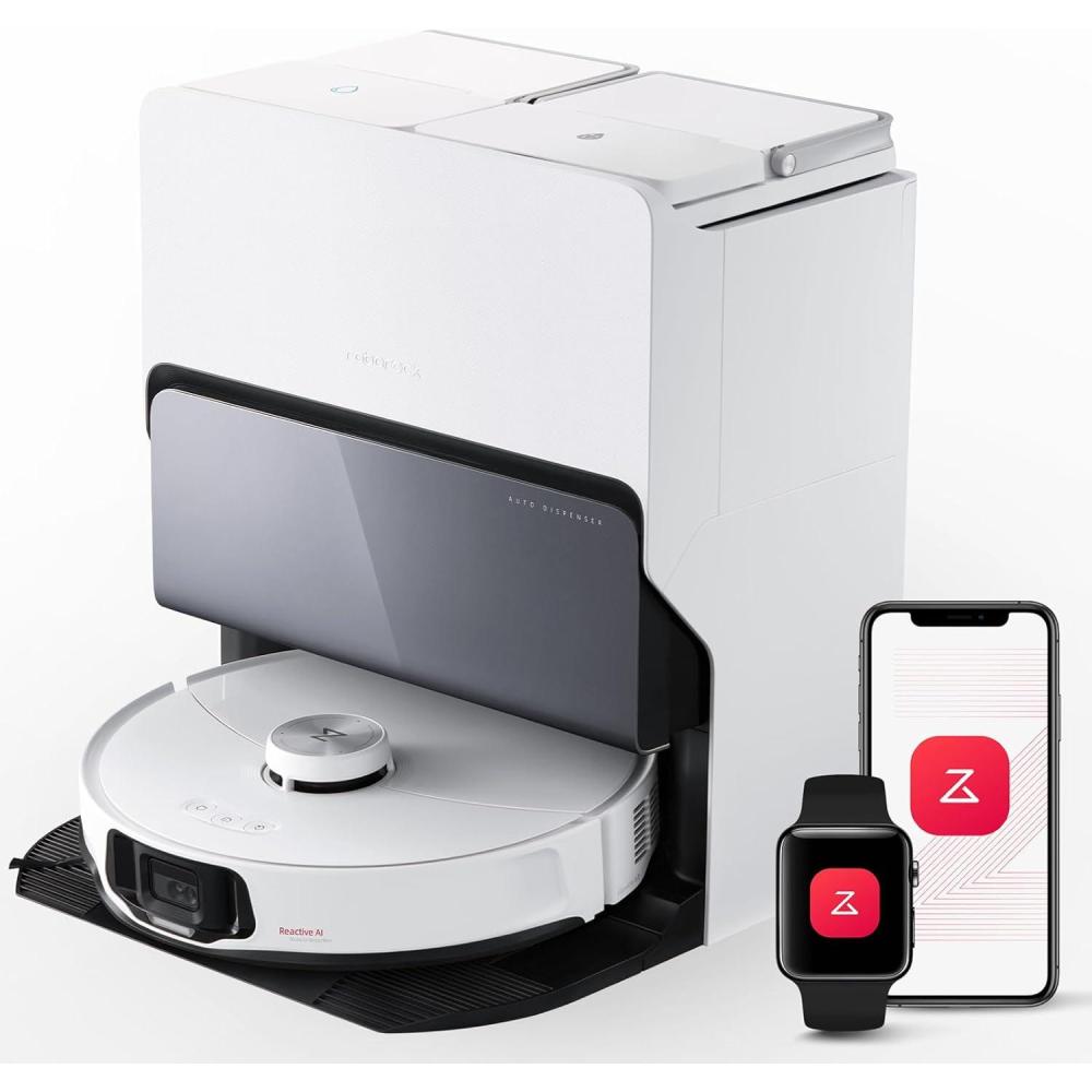 image:imageroborock S8 Max Ultra with Auto Water Refilling and Drainage System Robot Vacuum and Mop FlexiArm Design Smart Dirt Detection SelfEmptying 8000Pa Suction for Various Floors Pet Hair WhiteS8 MaxV Ultra
