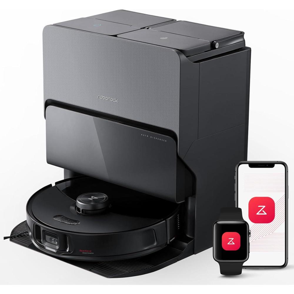 image:imageroborock S8 Max Ultra with Auto Water Refilling and Drainage System Robot Vacuum and Mop FlexiArm Design Smart Dirt Detection SelfEmptying 8000Pa Suction for Various Floors Pet Hair WhiteS8 MaxV Ultra Black
