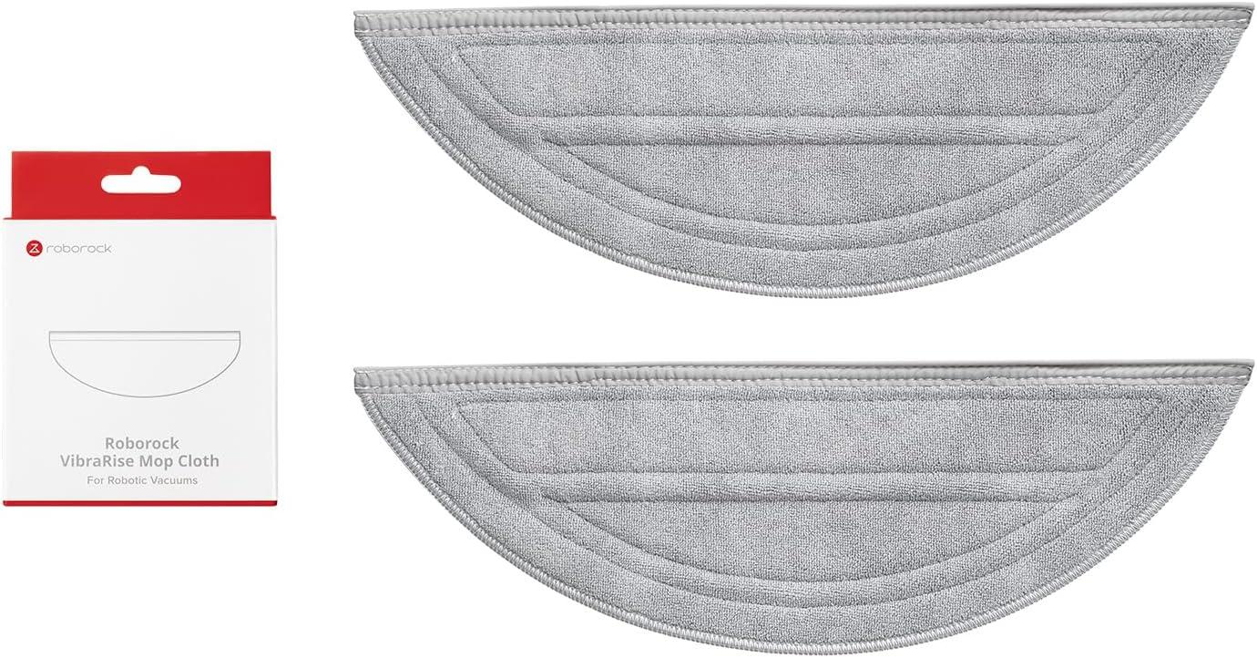 image:imageroborock 2 Pack Microfiber Mop Cloths and 2 Pack Edge Mop Cloths for Saros 10 Robot Vacuum Cleaner Mop Pad Replacement AccessoriesMop Cloth1