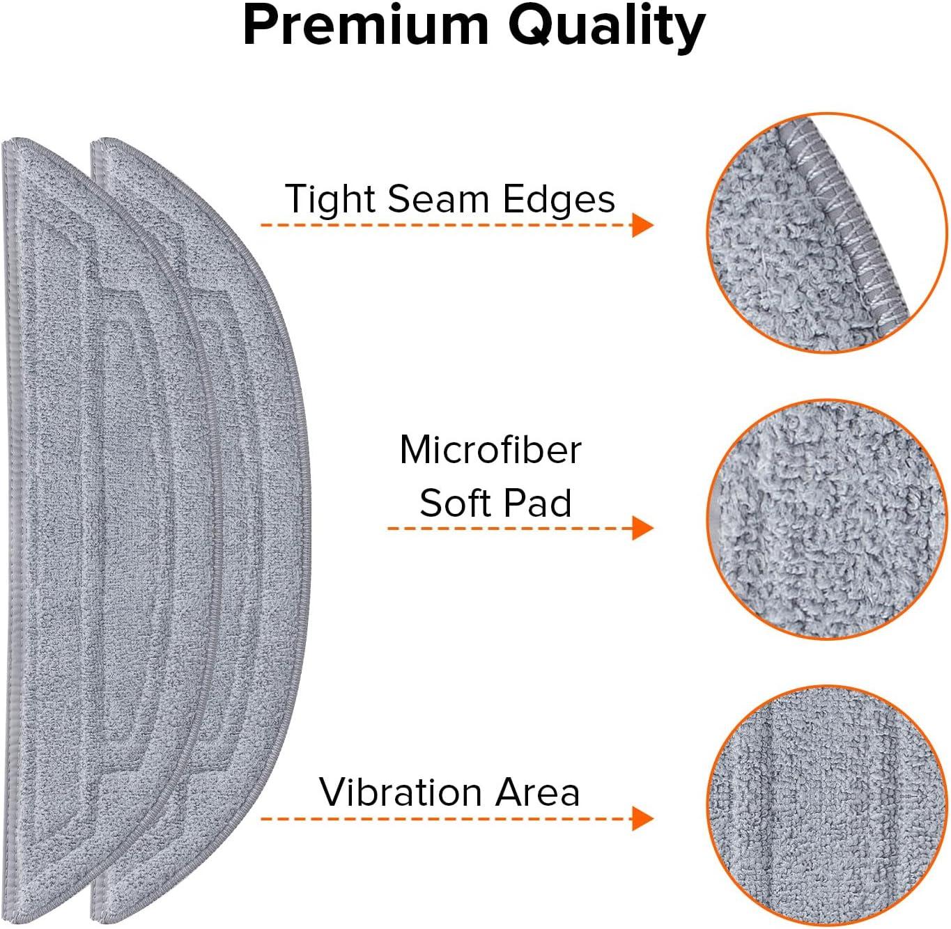 image:imageroborock 2 Pack Microfiber Mop Cloths and 2 Pack Edge Mop Cloths for Saros 10 Robot Vacuum Cleaner Mop Pad Replacement AccessoriesMop Cloth5