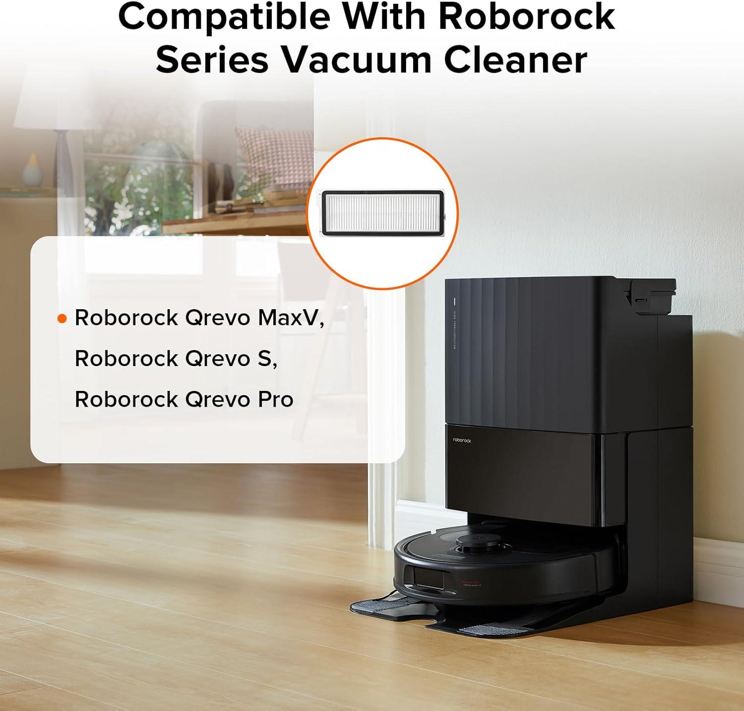 image:imageroborock 2 Pack Washable Filter for S8 MaxV Ultra S8 Max Ultra S8 MaxV Ultra with Auto Water Refilling and Drainage System Robot Vacuum Cleaners High Efficiency Filters Replacement PartsFilterE