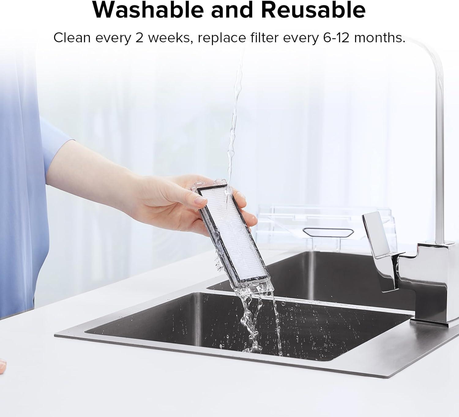 image:imageroborock 2 Pack Washable Filter for S8 MaxV Ultra S8 Max Ultra S8 MaxV Ultra with Auto Water Refilling and Drainage System Robot Vacuum Cleaners High Efficiency Filters Replacement PartsFilterB