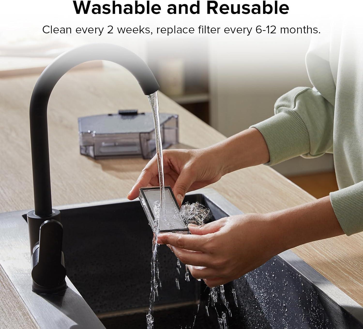 image:imageroborock 2 Pack Washable Filter for S8 MaxV Ultra S8 Max Ultra S8 MaxV Ultra with Auto Water Refilling and Drainage System Robot Vacuum Cleaners High Efficiency Filters Replacement PartsFilterD