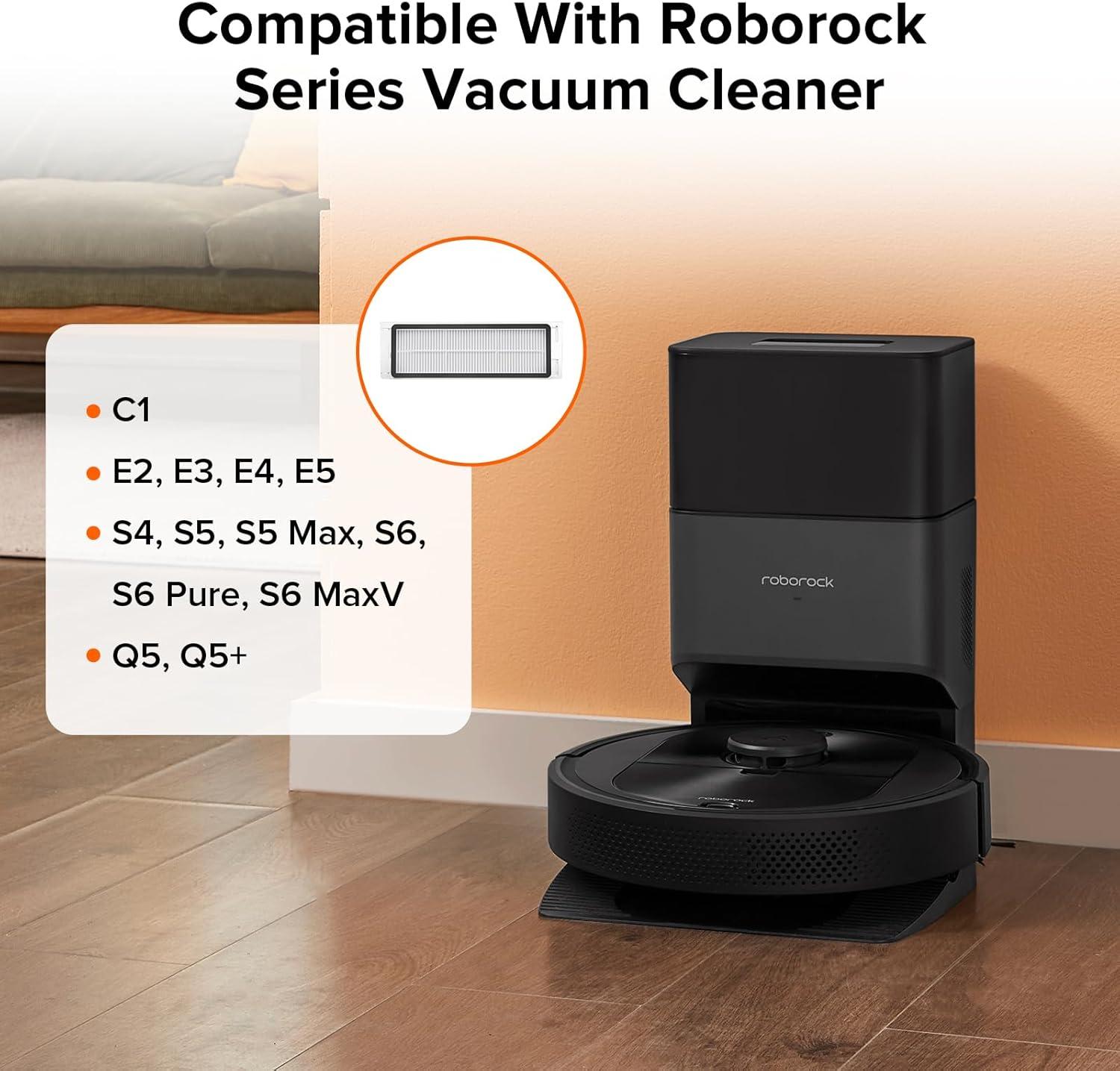 image:imageroborock 2 Pack Washable Filter for S8 MaxV Ultra S8 Max Ultra S8 MaxV Ultra with Auto Water Refilling and Drainage System Robot Vacuum Cleaners High Efficiency Filters Replacement PartsFilterD