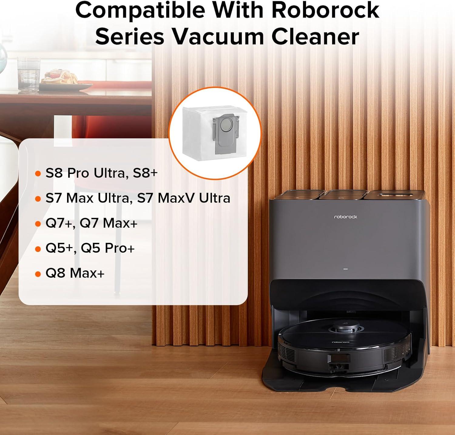 image:imageroborock 6 Packs Disposable Dust Bags for QV35A Saros10series QrevoEdgeS5A QrevoCurv2Flow QrevoCurv CurvX S5X QrevoSlim S8MaxVUltra S8MaxUltra QrevoMaxVQrevoEdge QRevo series Robot Vacuum2Dust Bag