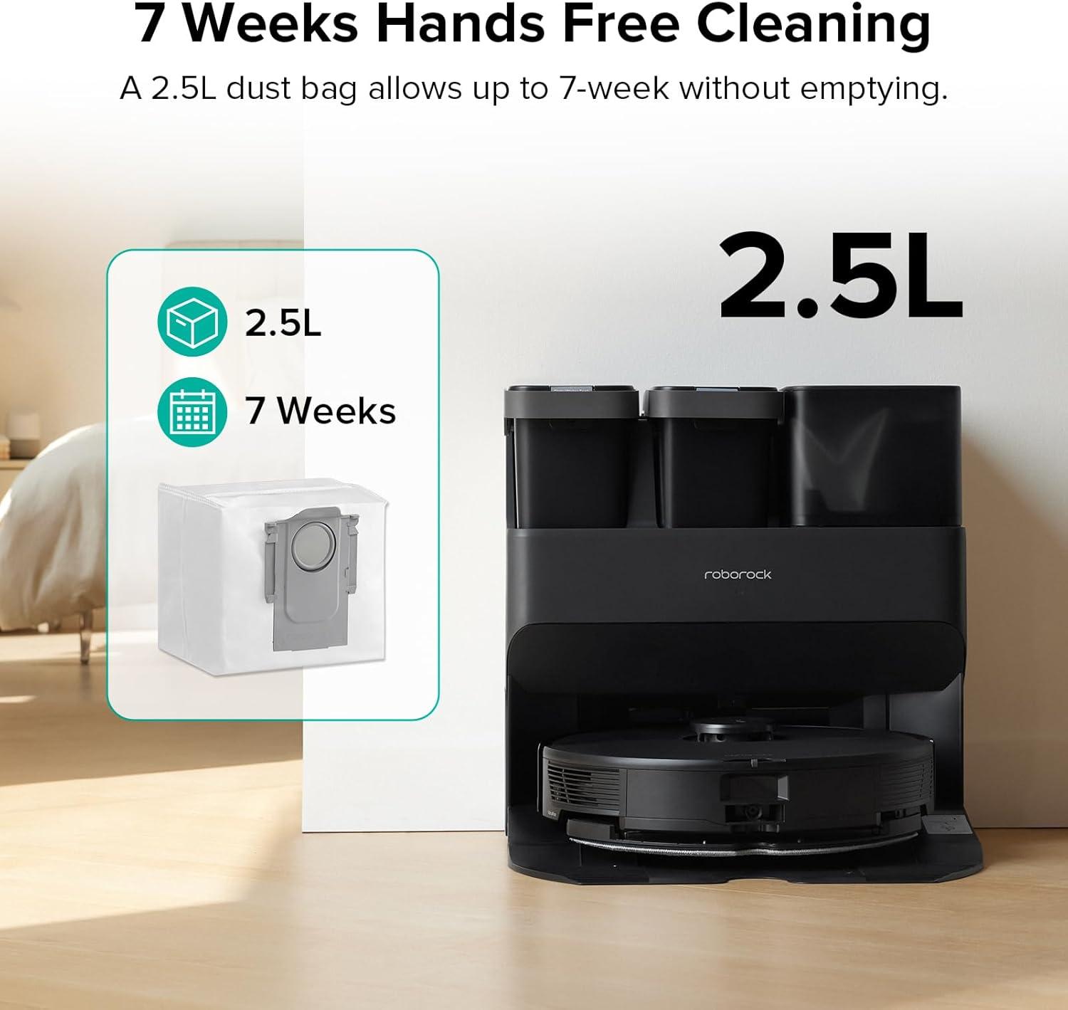 image:imageroborock 6 Packs Disposable Dust Bags for QV35A Saros10series QrevoEdgeS5A QrevoCurv2Flow QrevoCurv CurvX S5X QrevoSlim S8MaxVUltra S8MaxUltra QrevoMaxVQrevoEdge QRevo series Robot Vacuum2Dust Bag