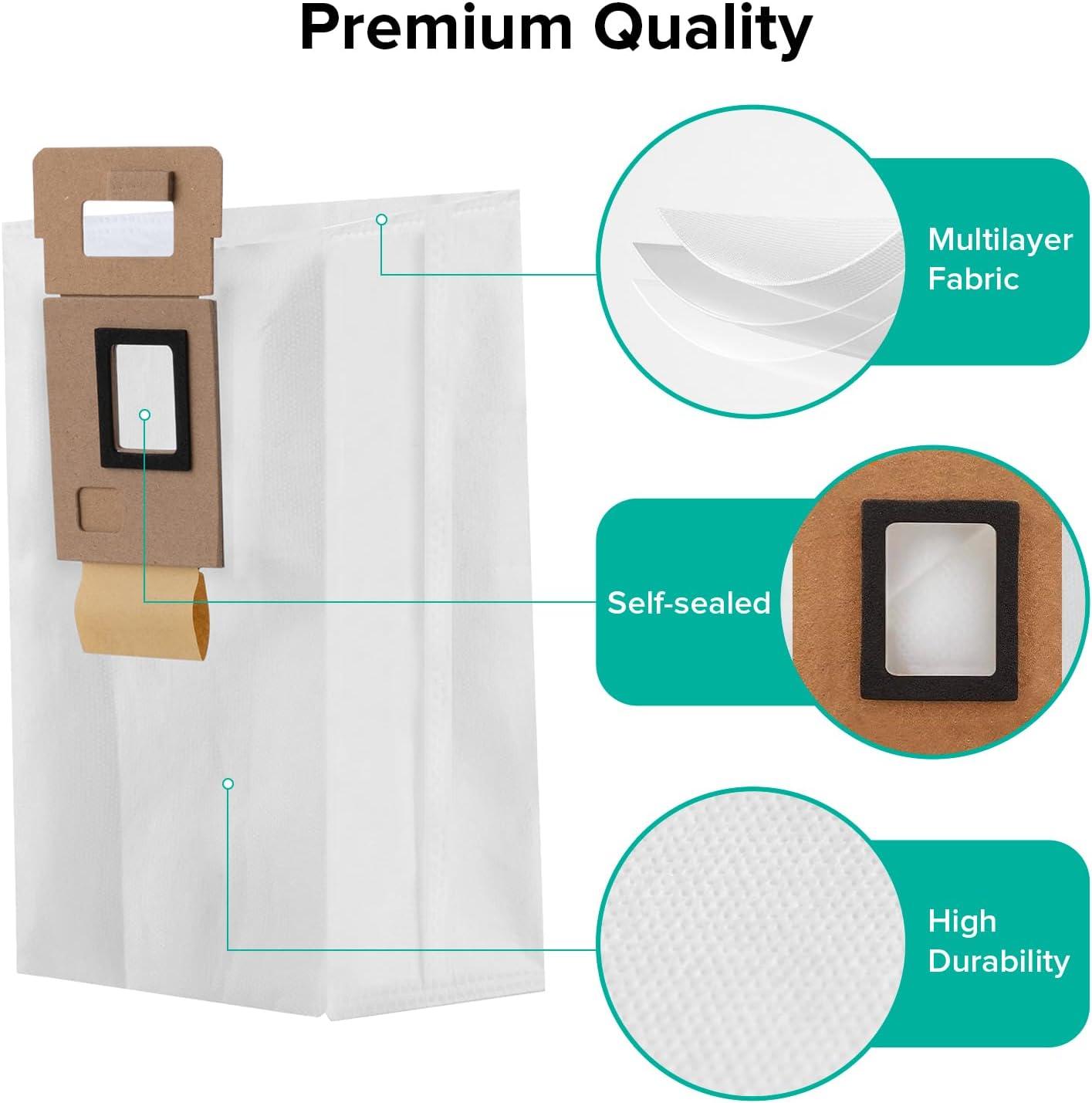 image:imageroborock 6 Packs Disposable Dust Bags for QV35A Saros10series QrevoEdgeS5A QrevoCurv2Flow QrevoCurv CurvX S5X QrevoSlim S8MaxVUltra S8MaxUltra QrevoMaxVQrevoEdge QRevo series Robot Vacuum3Dust Bag
