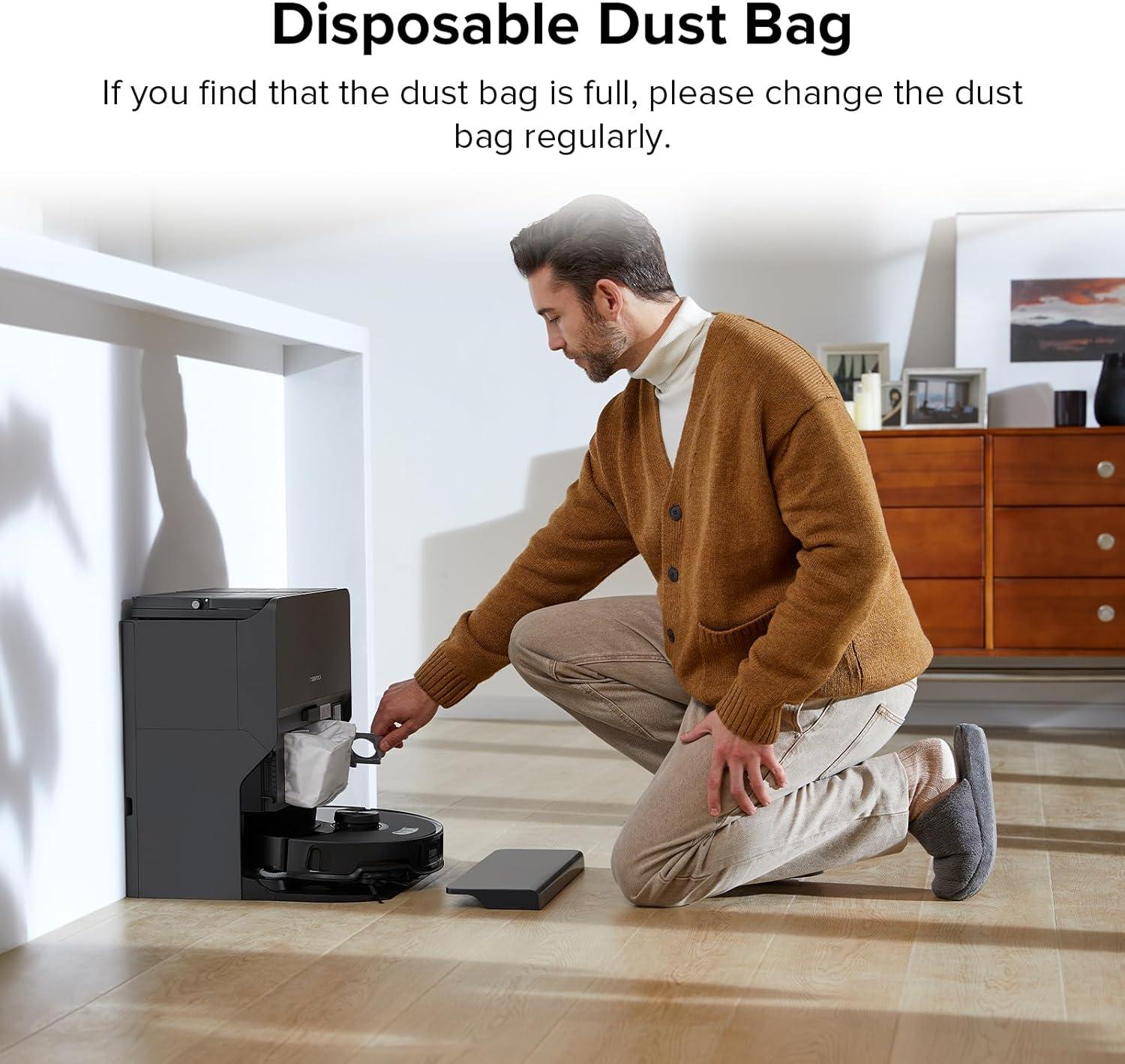 image:imageroborock 6 Packs Disposable Dust Bags for QV35A Saros10series QrevoEdgeS5A QrevoCurv2Flow QrevoCurv CurvX S5X QrevoSlim S8MaxVUltra S8MaxUltra QrevoMaxVQrevoEdge QRevo series Robot Vacuum4Dust Bag