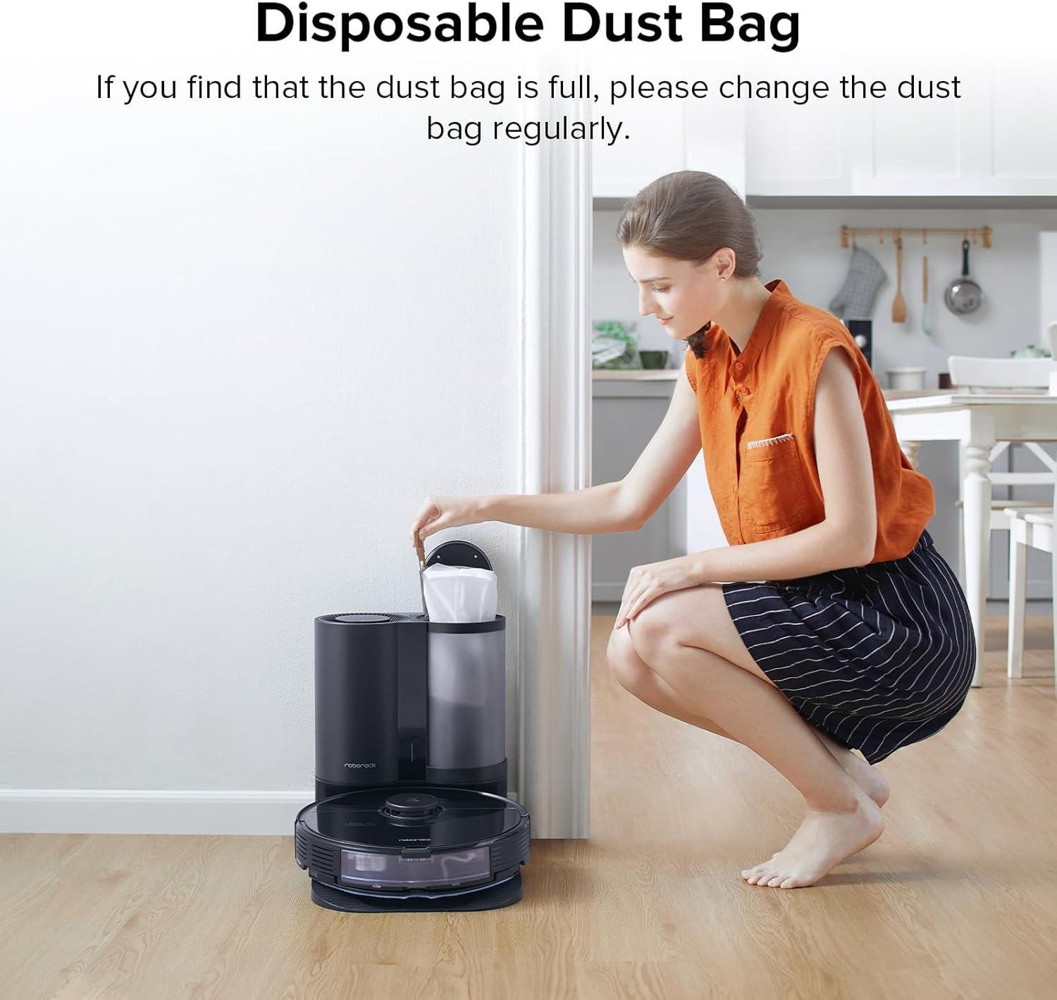 image:imageroborock 6 Packs Disposable Dust Bags for QV35A Saros10series QrevoEdgeS5A QrevoCurv2Flow QrevoCurv CurvX S5X QrevoSlim S8MaxVUltra S8MaxUltra QrevoMaxVQrevoEdge QRevo series Robot Vacuum3Dust Bag