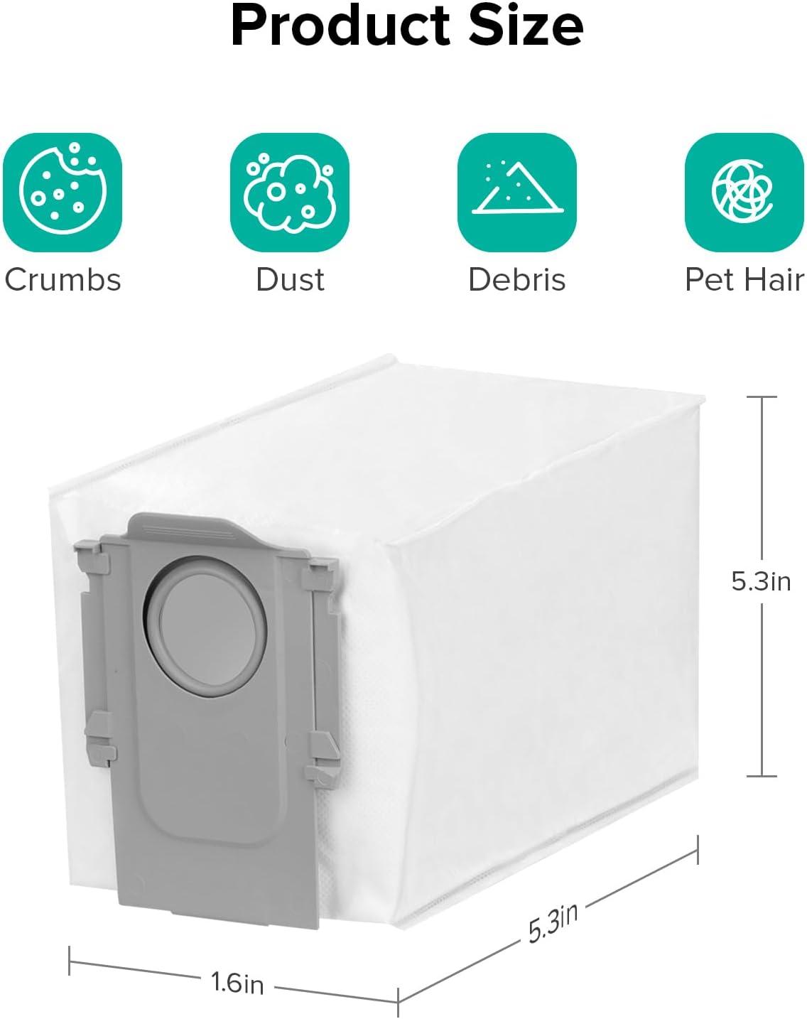 image:imageroborock 6 Packs Disposable Dust Bags for QV35A Saros10series QrevoEdgeS5A QrevoCurv2Flow QrevoCurv CurvX S5X QrevoSlim S8MaxVUltra S8MaxUltra QrevoMaxVQrevoEdge QRevo series Robot Vacuum4Dust Bag