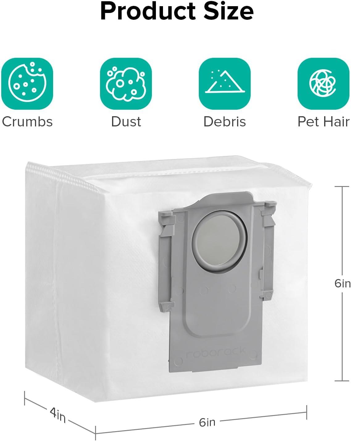 image:imageroborock 6 Packs Disposable Dust Bags for QV35A Saros10series QrevoEdgeS5A QrevoCurv2Flow QrevoCurv CurvX S5X QrevoSlim S8MaxVUltra S8MaxUltra QrevoMaxVQrevoEdge QRevo series Robot Vacuum2Dust Bag