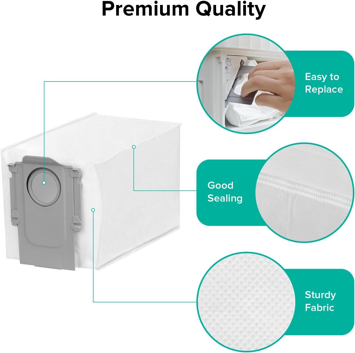 image:imageroborock 6 Packs Disposable Dust Bags for QV35A Saros10series QrevoEdgeS5A QrevoCurv2Flow QrevoCurv CurvX S5X QrevoSlim S8MaxVUltra S8MaxUltra QrevoMaxVQrevoEdge QRevo series Robot Vacuum1Dust Bag