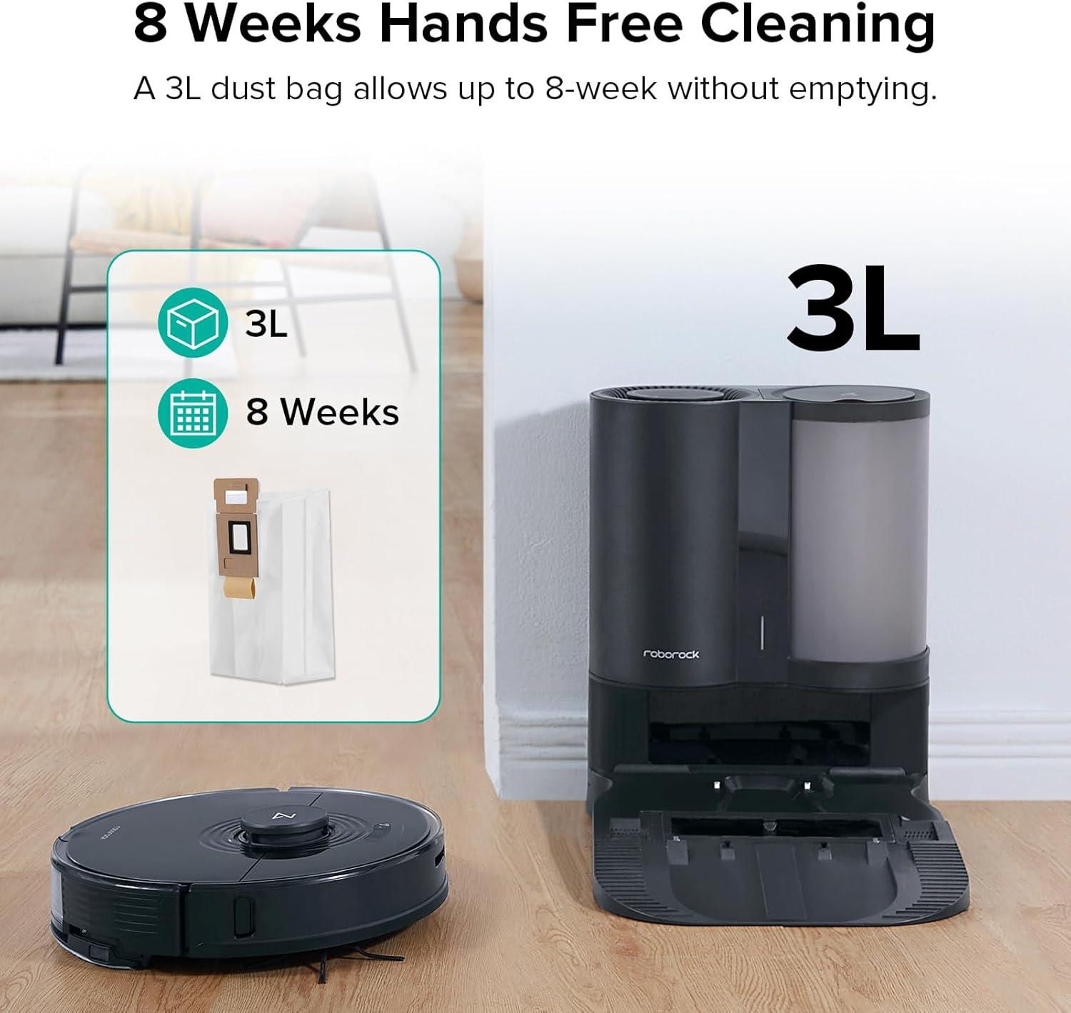 image:imageroborock 6 Packs Disposable Dust Bags for QV35A Saros10series QrevoEdgeS5A QrevoCurv2Flow QrevoCurv CurvX S5X QrevoSlim S8MaxVUltra S8MaxUltra QrevoMaxVQrevoEdge QRevo series Robot Vacuum3Dust Bag