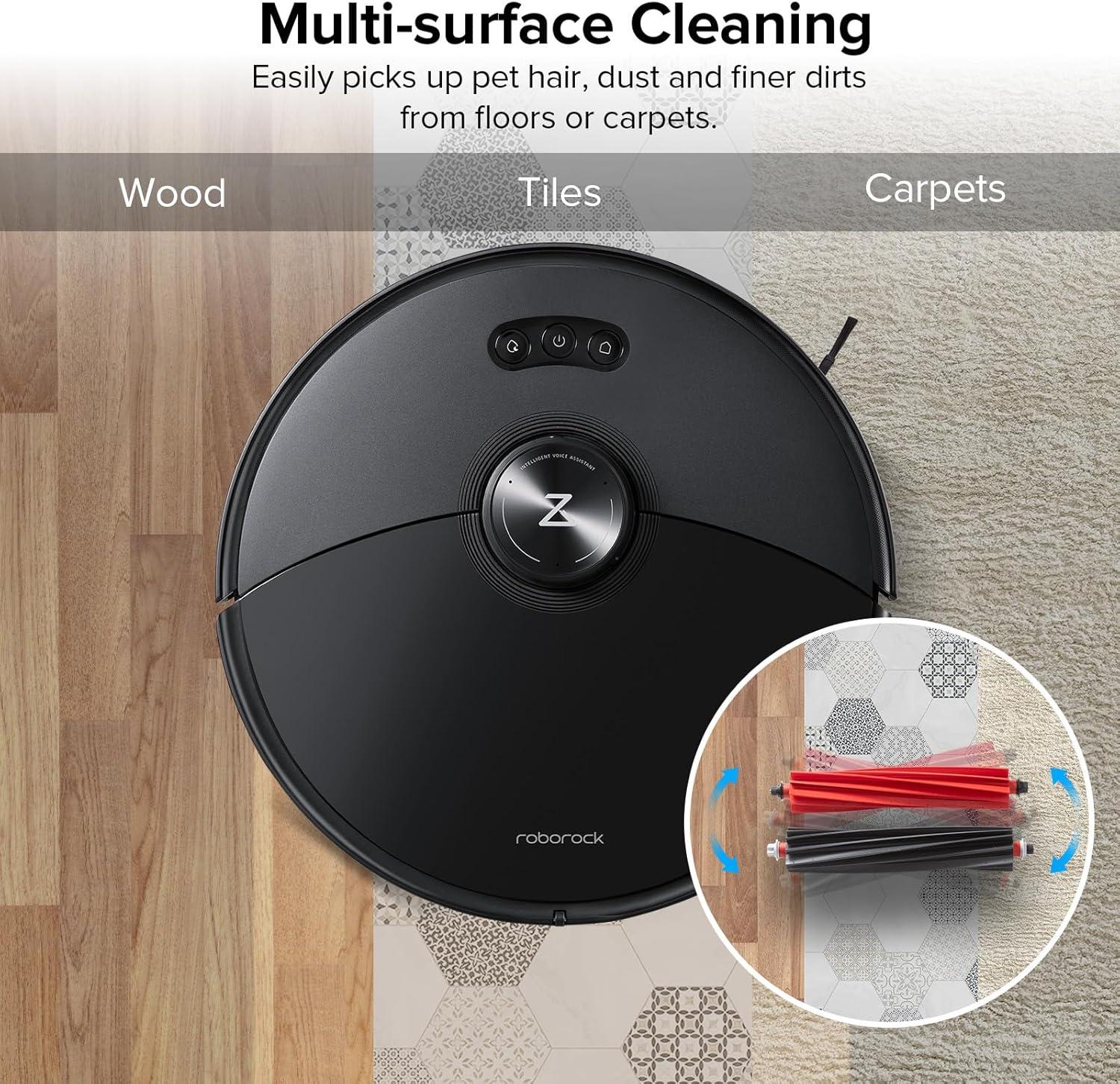 image:imageroborock Dual Main Brush Replacement for S8 MaxV Ultra S8 Max Ultra Robot Vacuum Cleaner Two Roller Brushes Included Roller Brush Accessories KitMain Brush5