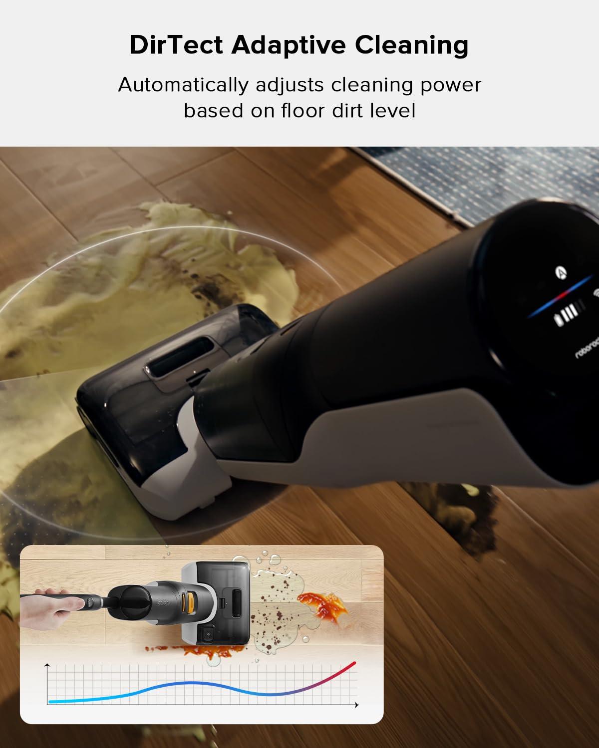image:imageroborock F25 BX Wet Dry Vacuum Cleaner Cordless Vacuum Mop All in One with 20000Pa 194F Hot Air Flash Drying amp Self Cleaning ZeroTangle Wet Mop Cleaner for Hard Floor 180 Lie FlatF25 Bx