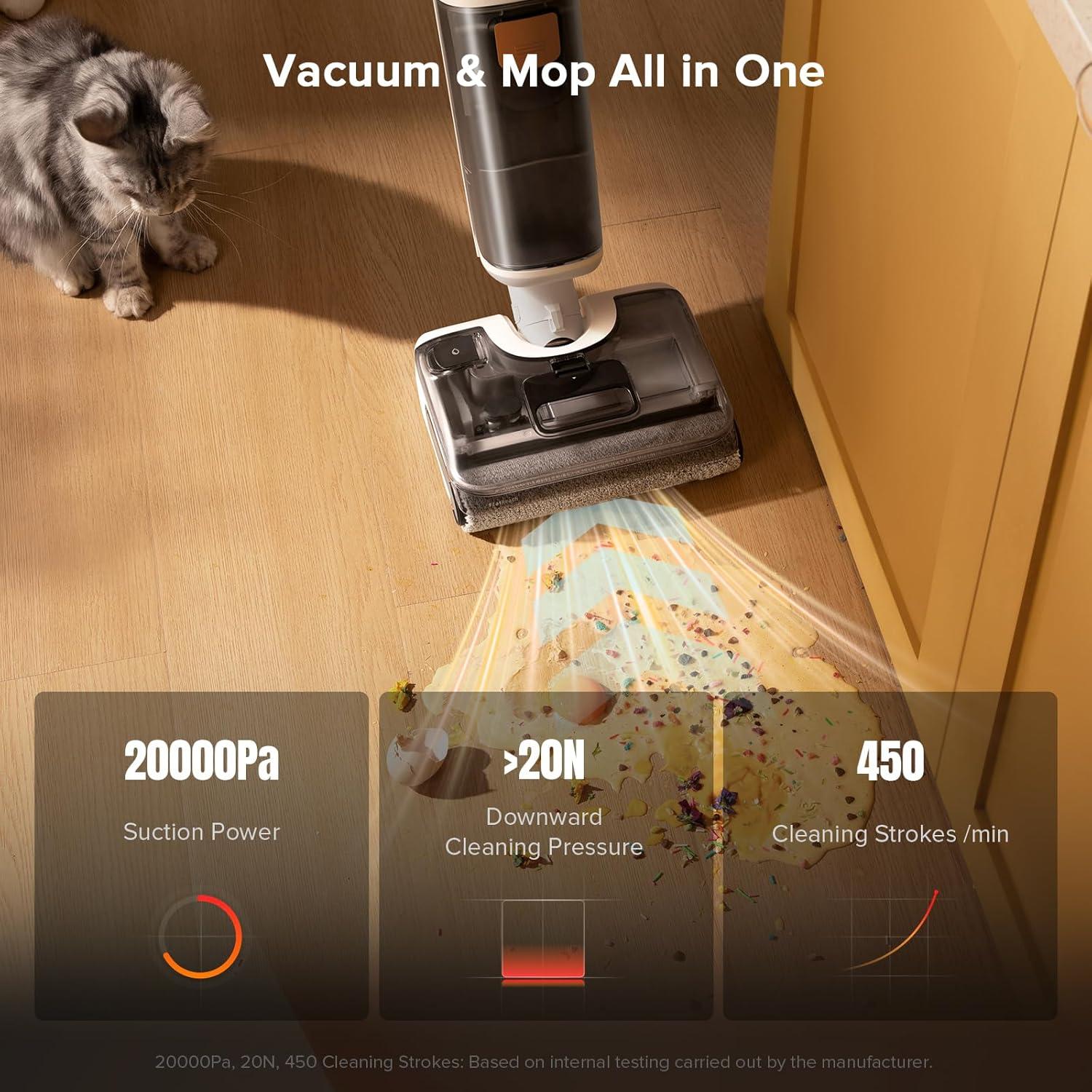 image:imageroborock F25 BX Wet Dry Vacuum Cleaner Cordless Vacuum Mop All in One with 20000Pa 194F Hot Air Flash Drying amp Self Cleaning ZeroTangle Wet Mop Cleaner for Hard Floor 180 Lie FlatF25 Gt