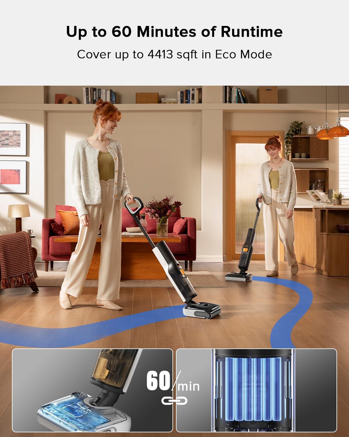 image:imageroborock F25 BX Wet Dry Vacuum Cleaner Cordless Vacuum Mop All in One with 20000Pa 194F Hot Air Flash Drying amp Self Cleaning ZeroTangle Wet Mop Cleaner for Hard Floor 180 Lie FlatF25 Bx