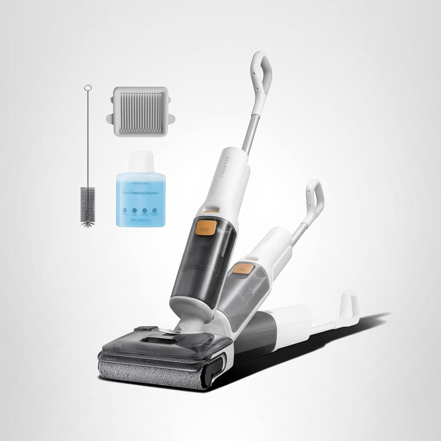 image:imageroborock F25 BX Wet Dry Vacuum Cleaner Cordless Vacuum Mop All in One with 20000Pa 194F Hot Air Flash Drying amp Self Cleaning ZeroTangle Wet Mop Cleaner for Hard Floor 180 Lie FlatF25 Gt