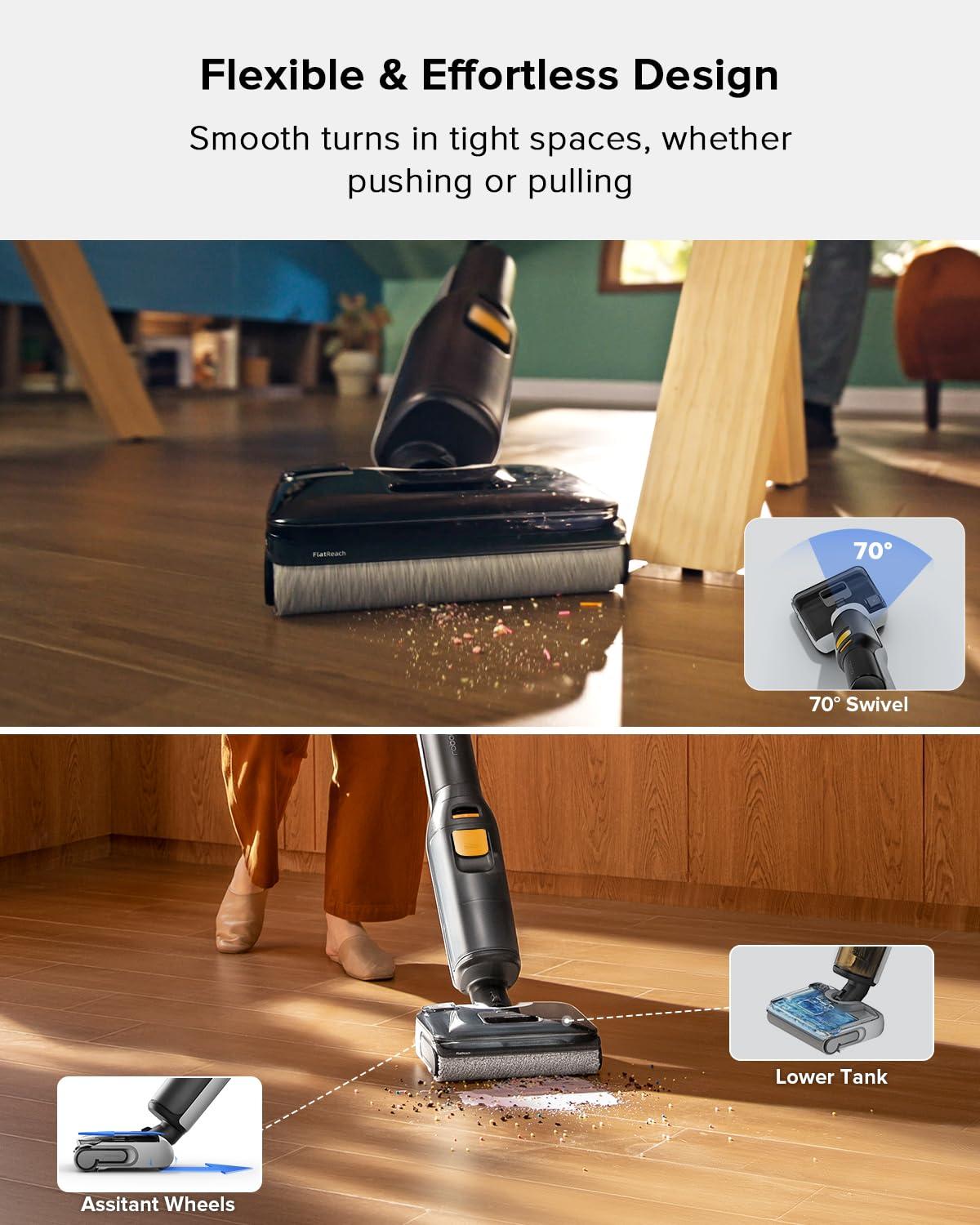 image:imageroborock F25 BX Wet Dry Vacuum Cleaner Cordless Vacuum Mop All in One with 20000Pa 194F Hot Air Flash Drying amp Self Cleaning ZeroTangle Wet Mop Cleaner for Hard Floor 180 Lie FlatF25 Bx