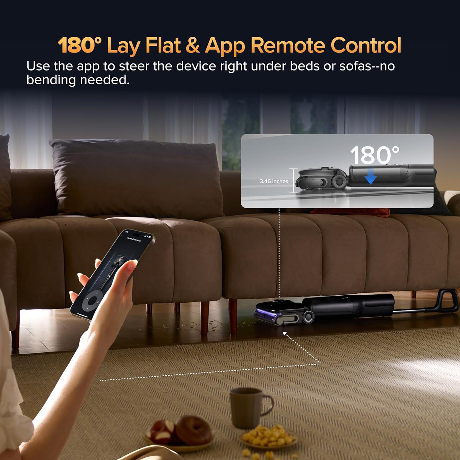 image:imageroborock F25 Ultra Steam Wet Dry Vacuum Cleaner 356F Steam Mop amp 187F Hot Water Cordless Vacuum Mop All in One Floor Washer with Blue Light 194F SelfCleaning 180 LayFlat AI Assitant WheelsF25 Ultra