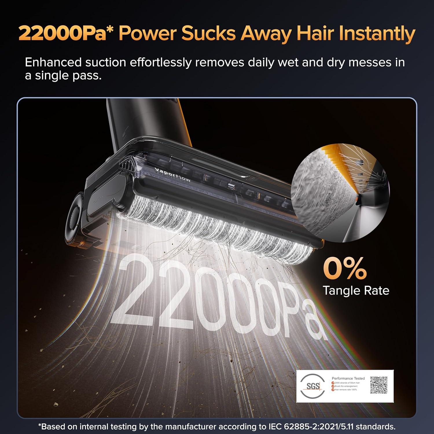 image:imageroborock F25 Ultra Steam Wet Dry Vacuum Cleaner 356F Steam Mop amp 187F Hot Water Cordless Vacuum Mop All in One Floor Washer with Blue Light 194F SelfCleaning 180 LayFlat AI Assitant WheelsF25 Ultra