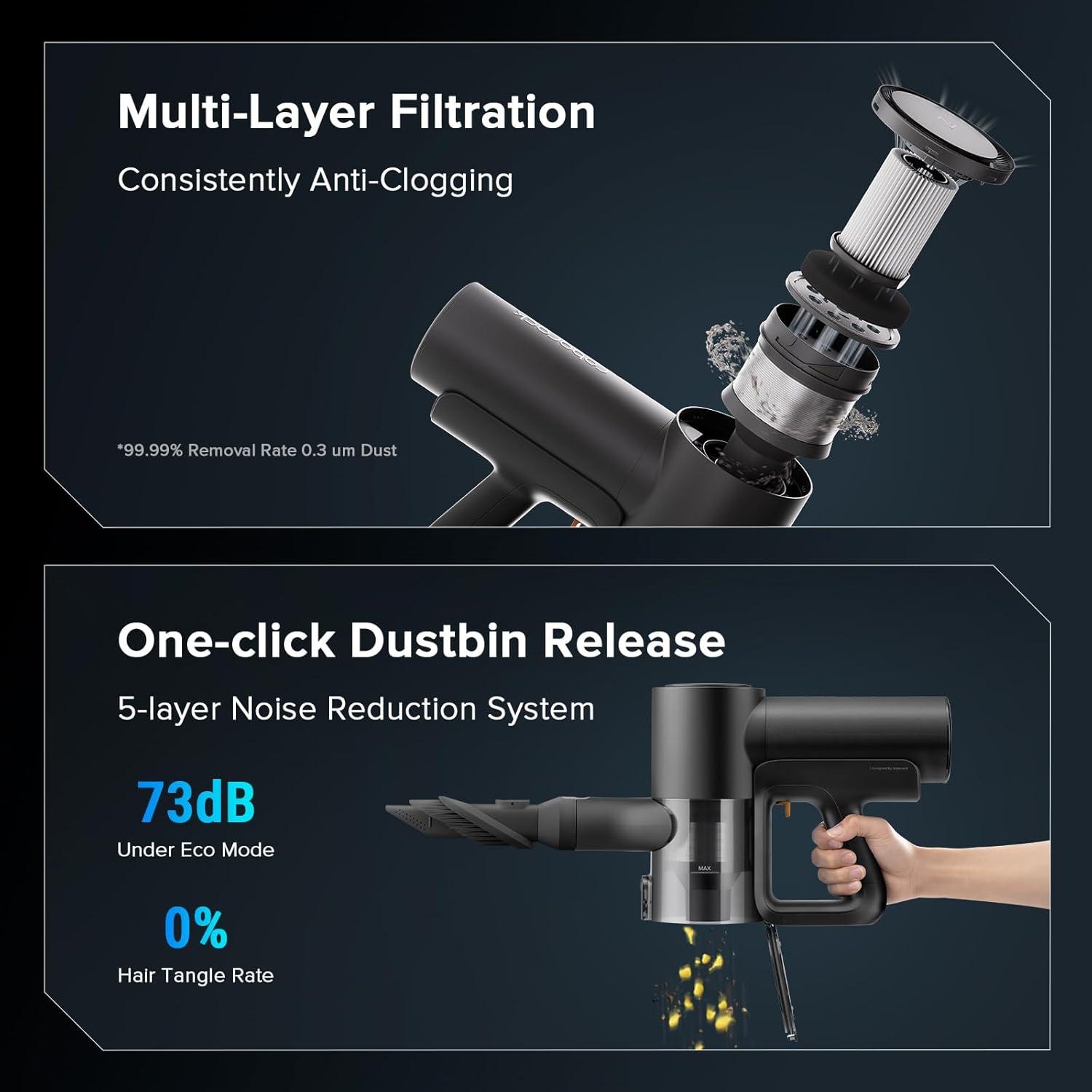 image:imageroborock F25 XT Wet Dry Vacuum Cleaner Cordless Vacuum Mop All in One for Hard Floor 20000Pa Hardwood Floor Cleaner with Zero Tangle 194F Hot Air Flash Drying Electric Mop 180 Lie Flat WiFiWet Dry Vacuum