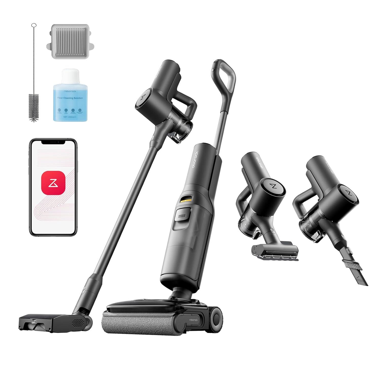 image:imageroborock F25 XT Wet Dry Vacuum Cleaner Cordless Vacuum Mop All in One for Hard Floor 20000Pa Hardwood Floor Cleaner with Zero Tangle 194F Hot Air Flash Drying Electric Mop 180 Lie Flat WiFiWet Dry Vacuum