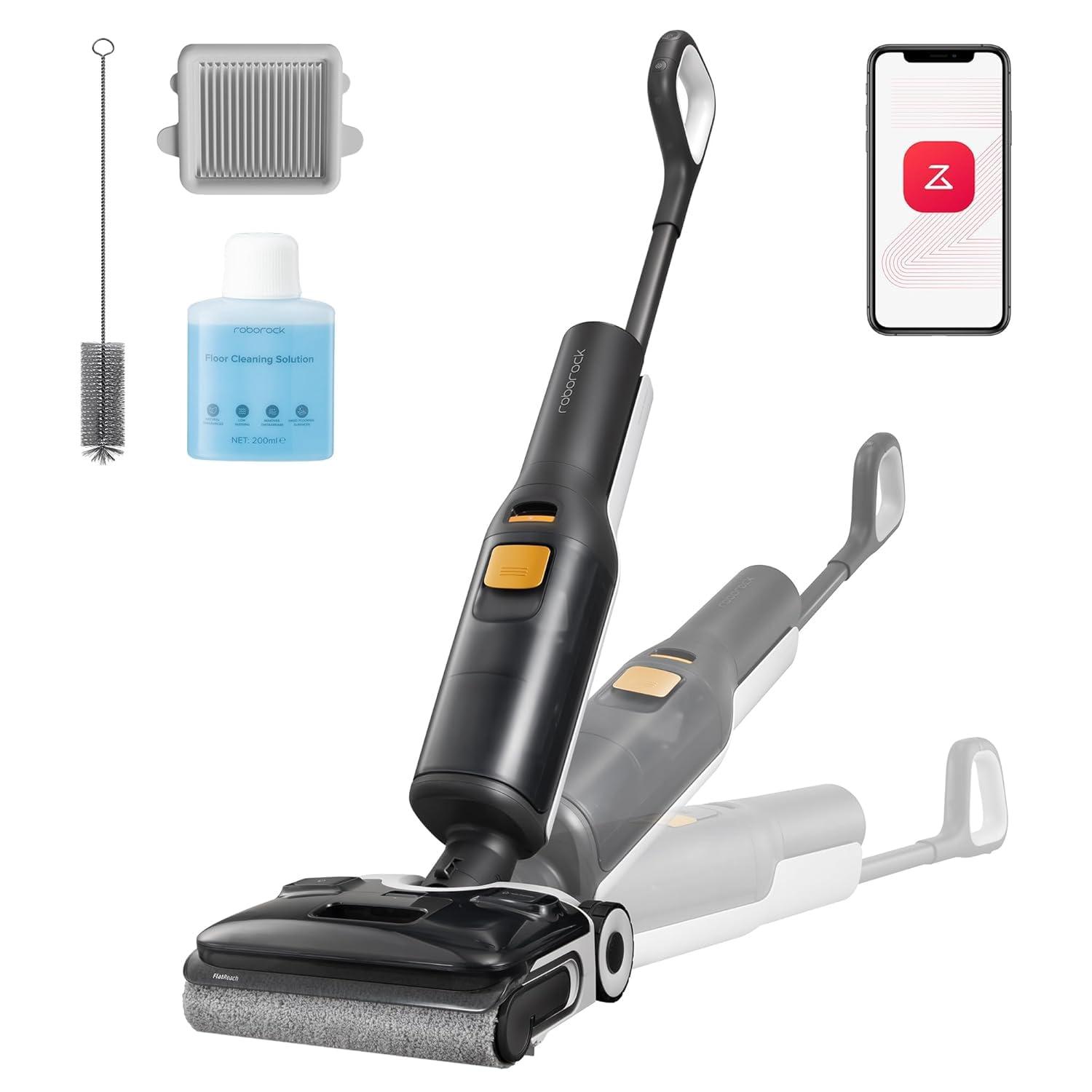 image:imageroborock F25 XT Wet Dry Vacuum Cleaner Cordless Vacuum Mop All in One for Hard Floor 20000Pa Hardwood Floor Cleaner with Zero Tangle 194F Hot Air Flash Drying Electric Mop 180 Lie Flat WiFiWet Dry Vacuum