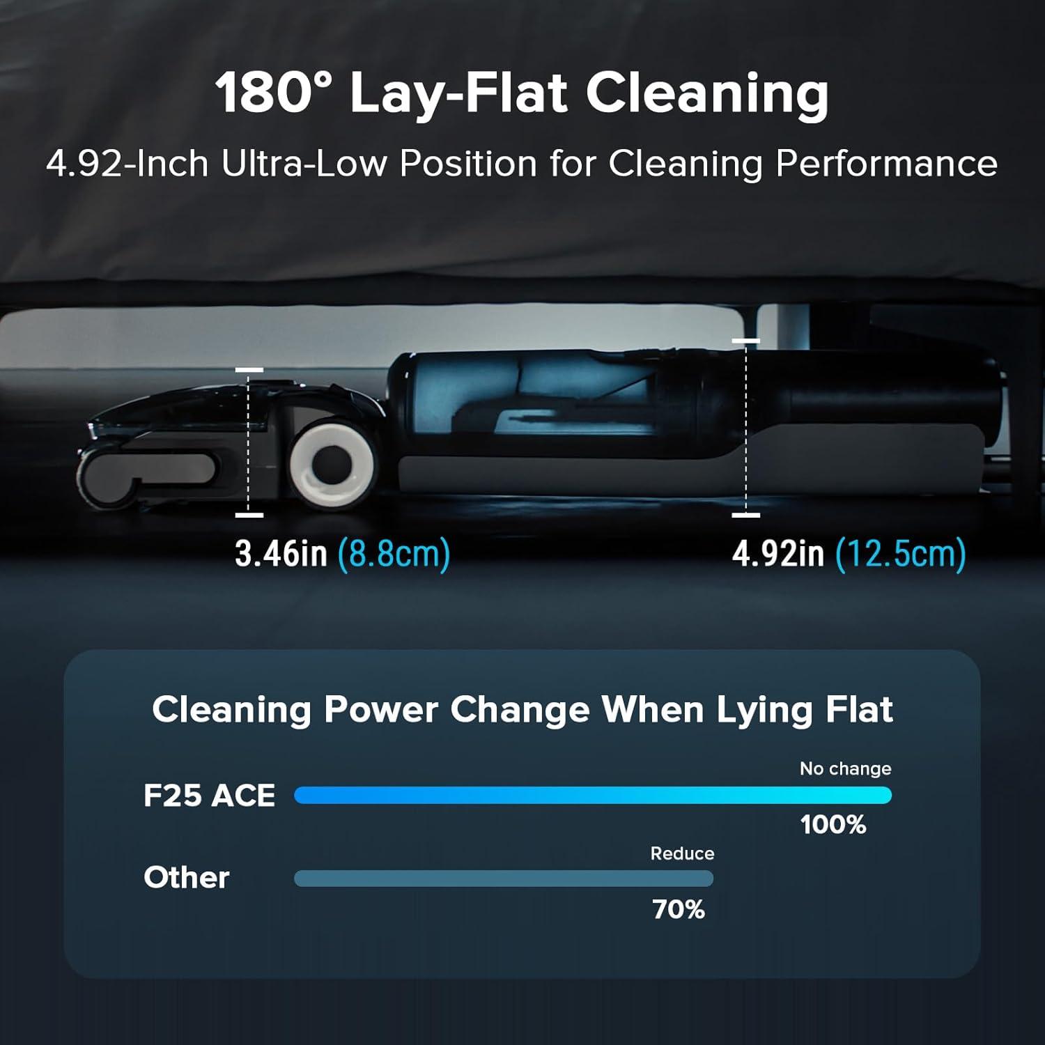 image:imageroborock F25 XT Wet Dry Vacuum Cleaner Cordless Vacuum Mop All in One for Hard Floor 20000Pa Hardwood Floor Cleaner with Zero Tangle 194F Hot Air Flash Drying Electric Mop 180 Lie Flat WiFiWet Dry Vacuum