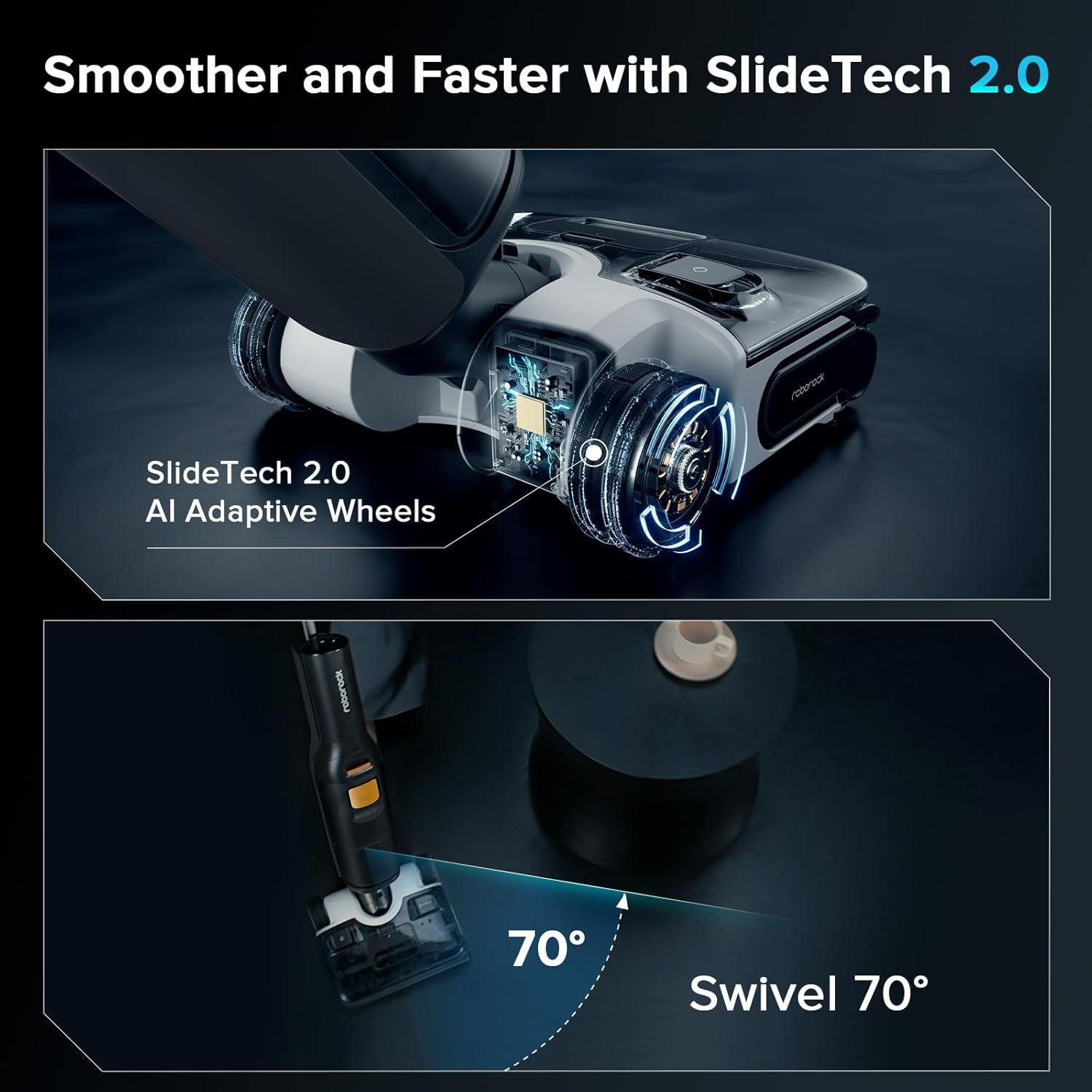 image:imageroborock F25 XT Wet Dry Vacuum Cleaner Cordless Vacuum Mop All in One for Hard Floor 20000Pa Hardwood Floor Cleaner with Zero Tangle 194F Hot Air Flash Drying Electric Mop 180 Lie Flat WiFiWet Dry Vacuum