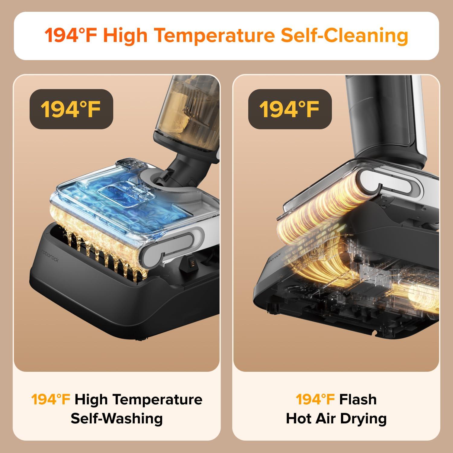 image:imageroborock F25 XT Wet Dry Vacuum Cleaner Cordless Vacuum Mop All in One for Hard Floor 20000Pa Hardwood Floor Cleaner with Zero Tangle 194F Hot Air Flash Drying Electric Mop 180 Lie Flat WiFiWet Dry Vacuum