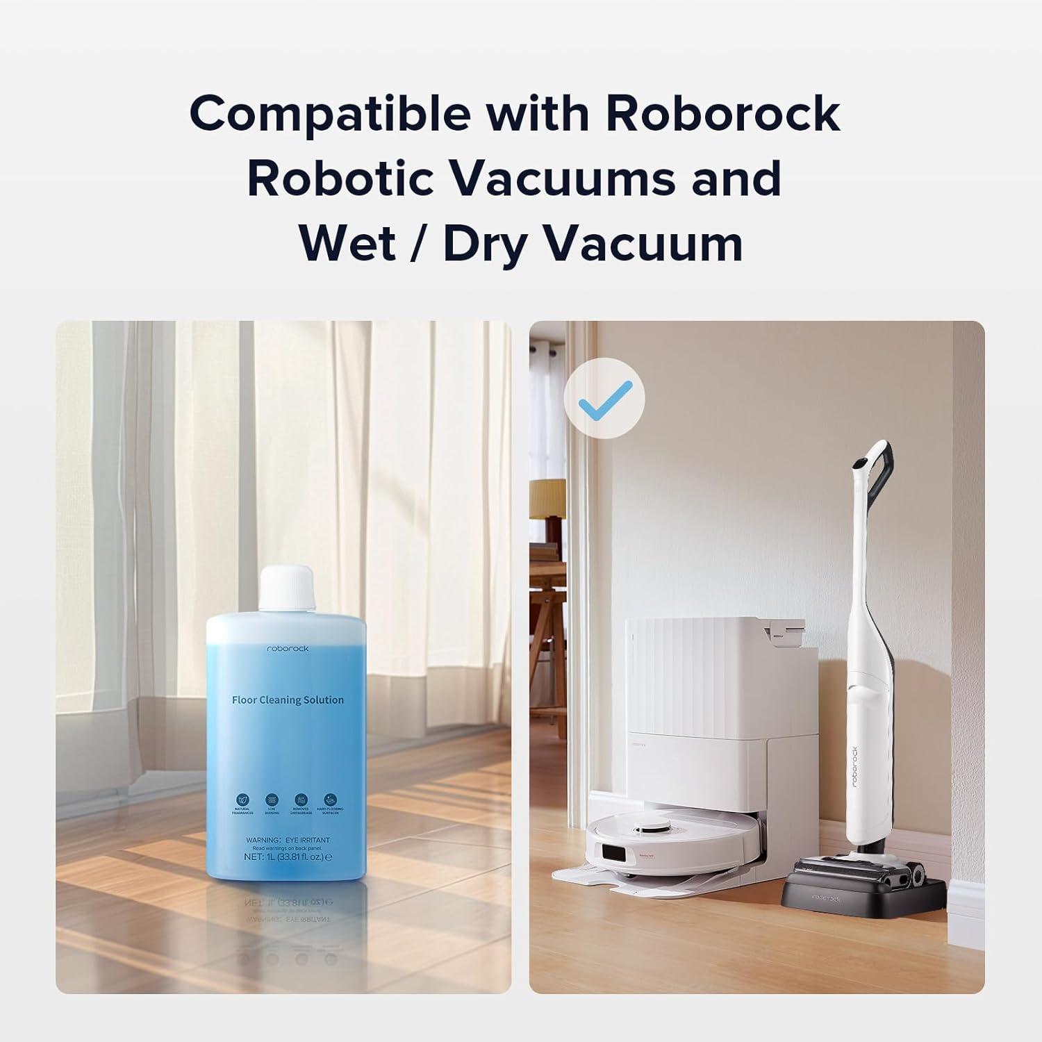 image:imageroborock Floor Cleaning Solution Floor Cleaner for Hardwood Compatible Robot Vacuums with Mopping and Wet and Dry Vacuum 1L 338 Fl OZ338 Fl OZ