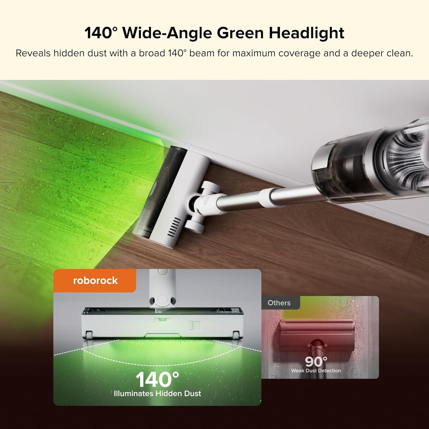 image:imageroborock H60 Hub Ultra Cordless Vacuum Cleaner with AutoEmpty Dock 210AW Suction Stick Vacuum Cleaners for Home and Pet Hair Rechargeable 90Min Runtime AntiTangle Brush 140 LED Dust DetectionH60 Hub
