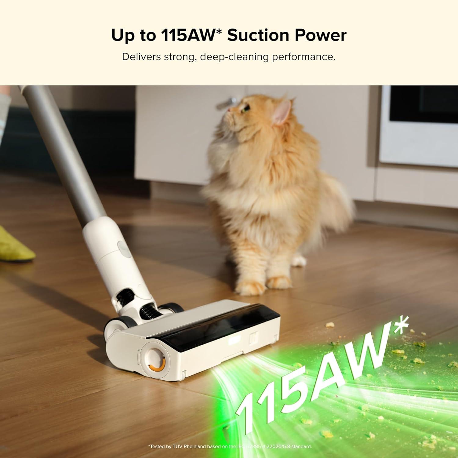 image:imageroborock H60 Hub Ultra Cordless Vacuum Cleaner with AutoEmpty Dock 210AW Suction Stick Vacuum Cleaners for Home and Pet Hair Rechargeable 90Min Runtime AntiTangle Brush 140 LED Dust DetectionH60 Hub