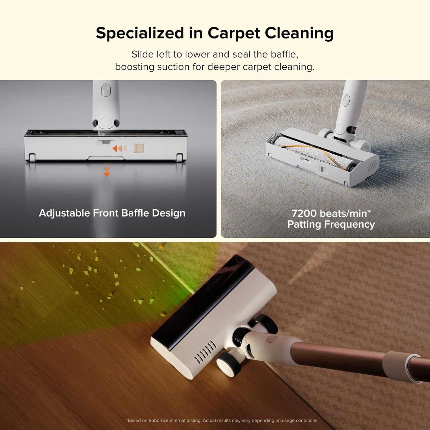 image:imageroborock H60 Hub Ultra Cordless Vacuum Cleaner with AutoEmpty Dock 210AW Suction Stick Vacuum Cleaners for Home and Pet Hair Rechargeable 90Min Runtime AntiTangle Brush 140 LED Dust DetectionH60 Hub