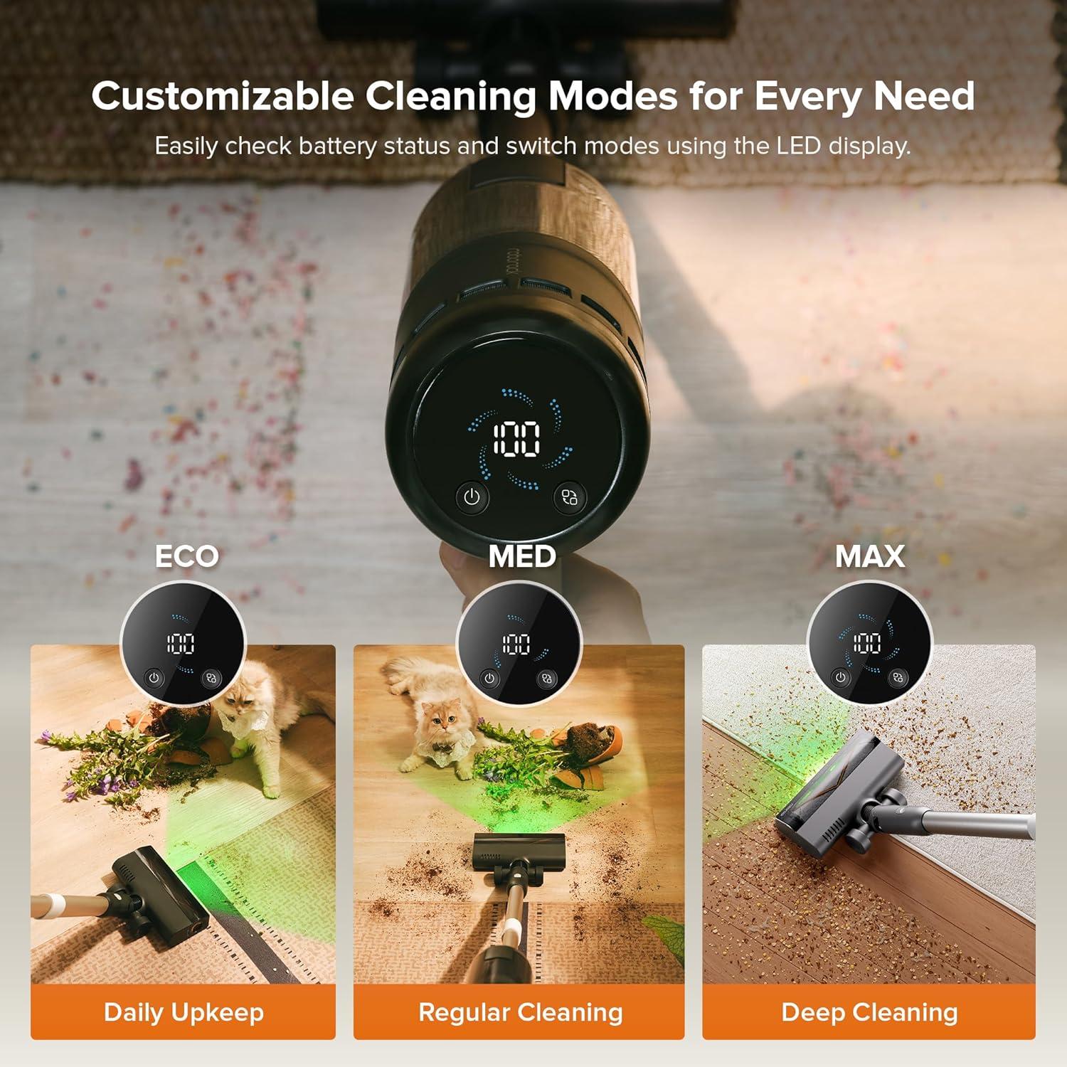 image:imageroborock H60 Hub Ultra Cordless Vacuum Cleaner with AutoEmpty Dock 210AW Suction Stick Vacuum Cleaners for Home and Pet Hair Rechargeable 90Min Runtime AntiTangle Brush 140 LED Dust DetectionH60 Hub Pro