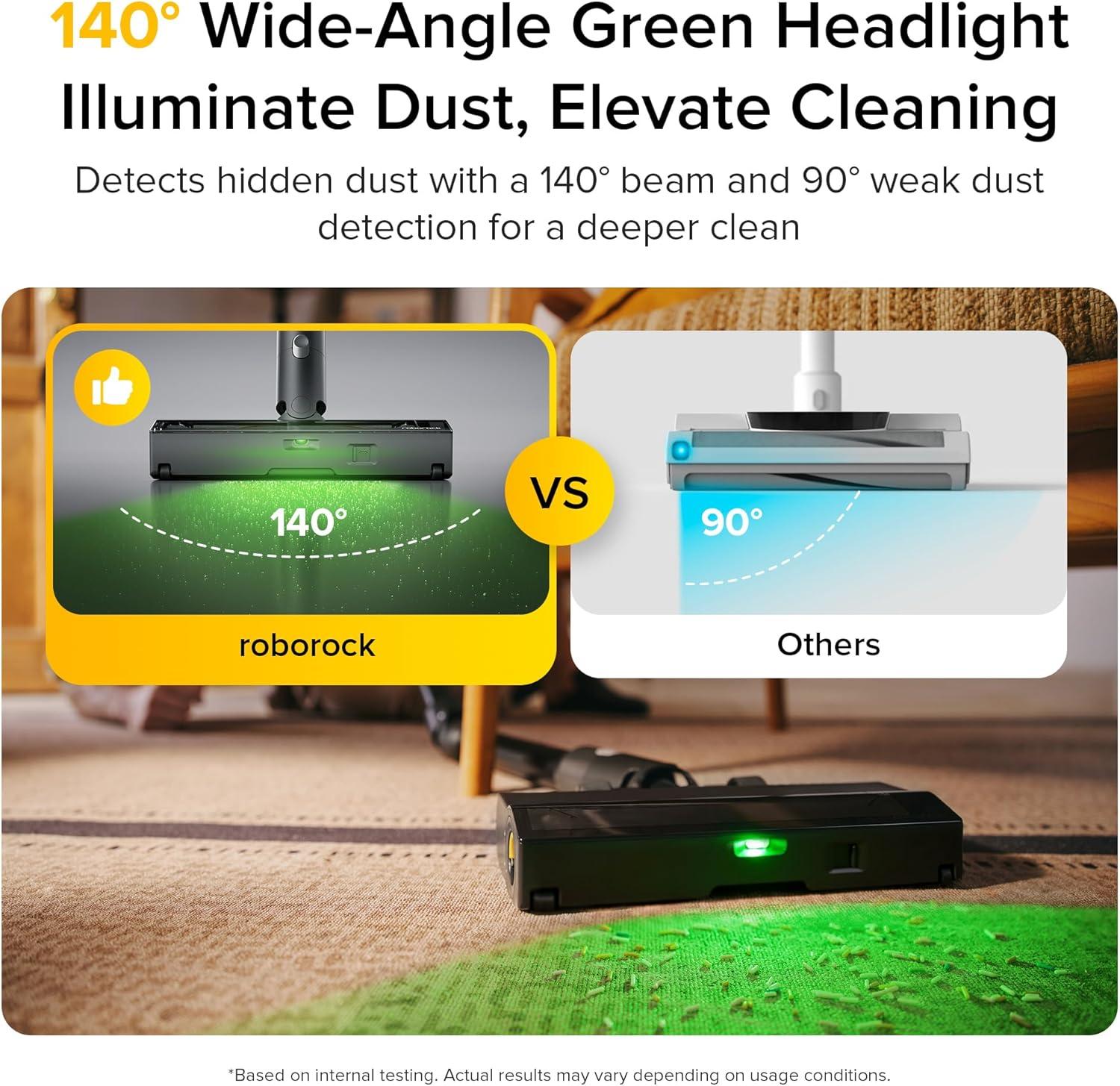 image:imageroborock H60 Ultra Cordless Stick Vacuum Cleaners Upgraded 210AW Suction Stick Vacuum with 90Min Runtime 90 Bendable Tube LED Dust Detection Vacuum Cleaner for Carpets Hard Floors amp Pet HairH60 Ultra