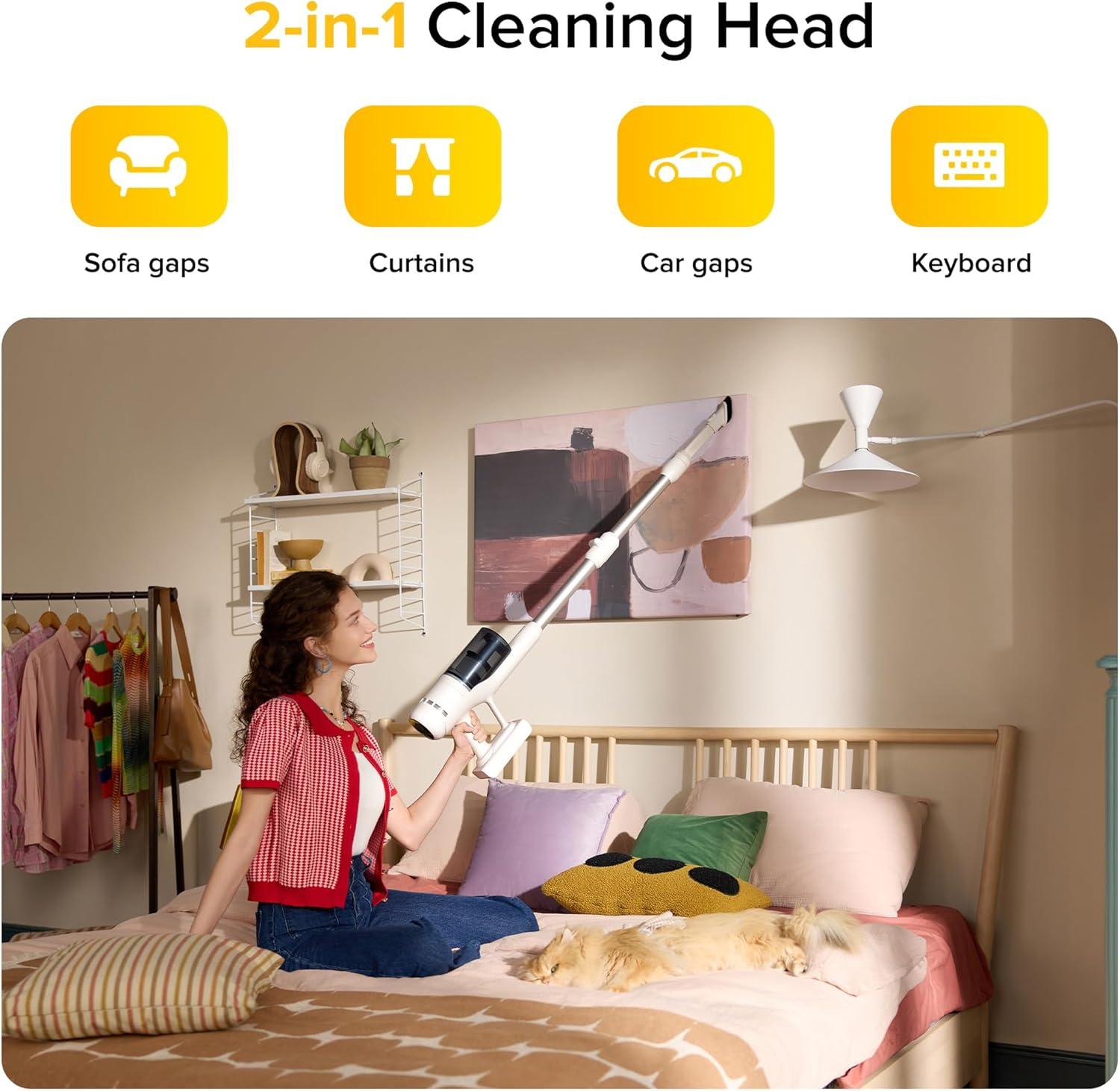 image:imageroborock H60 Ultra Cordless Stick Vacuum Cleaners Upgraded 210AW Suction Stick Vacuum with 90Min Runtime 90 Bendable Tube LED Dust Detection Vacuum Cleaner for Carpets Hard Floors amp Pet HairH60