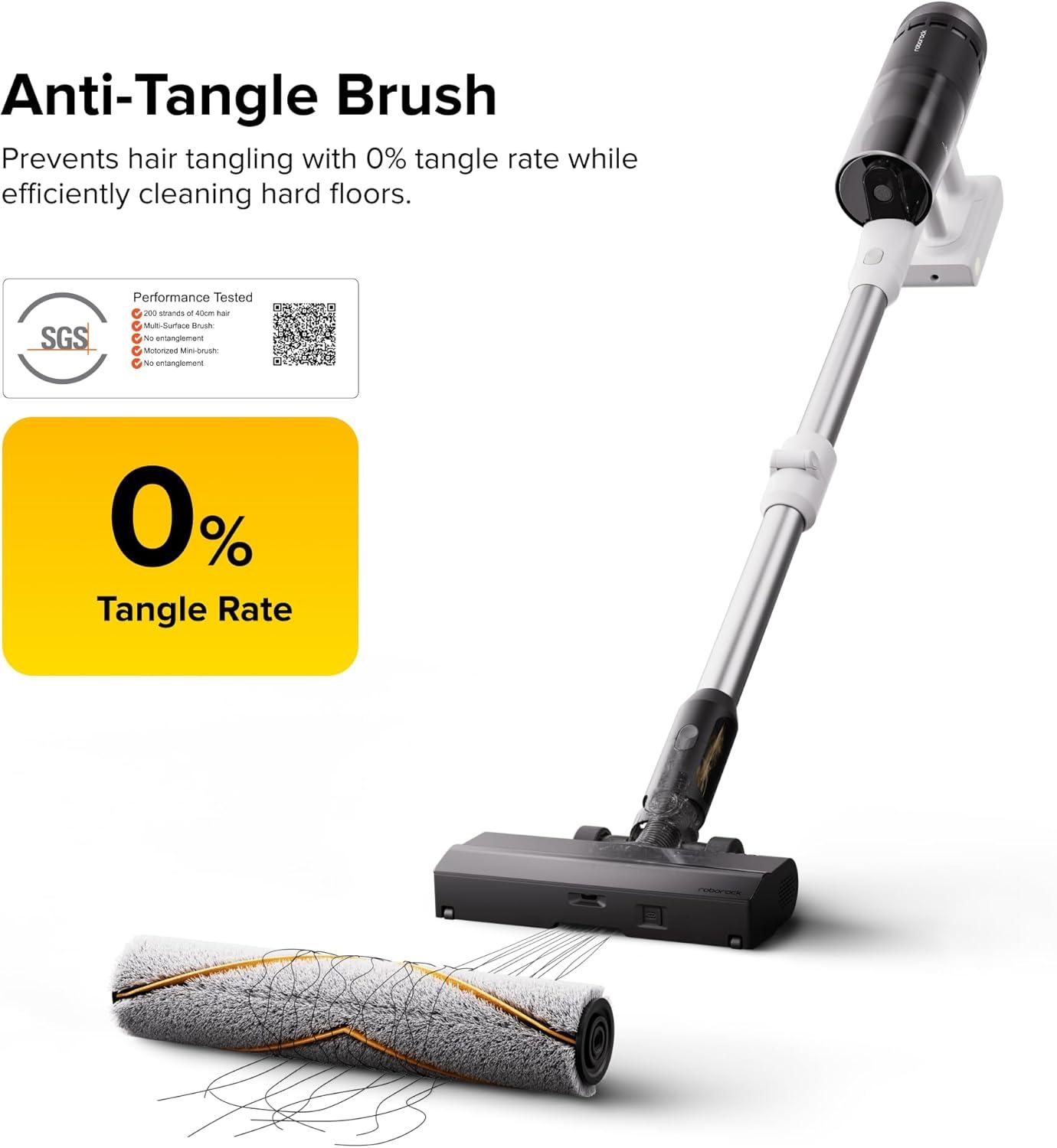 image:imageroborock H60 Ultra Cordless Stick Vacuum Cleaners Upgraded 210AW Suction Stick Vacuum with 90Min Runtime 90 Bendable Tube LED Dust Detection Vacuum Cleaner for Carpets Hard Floors amp Pet HairH60 Pro